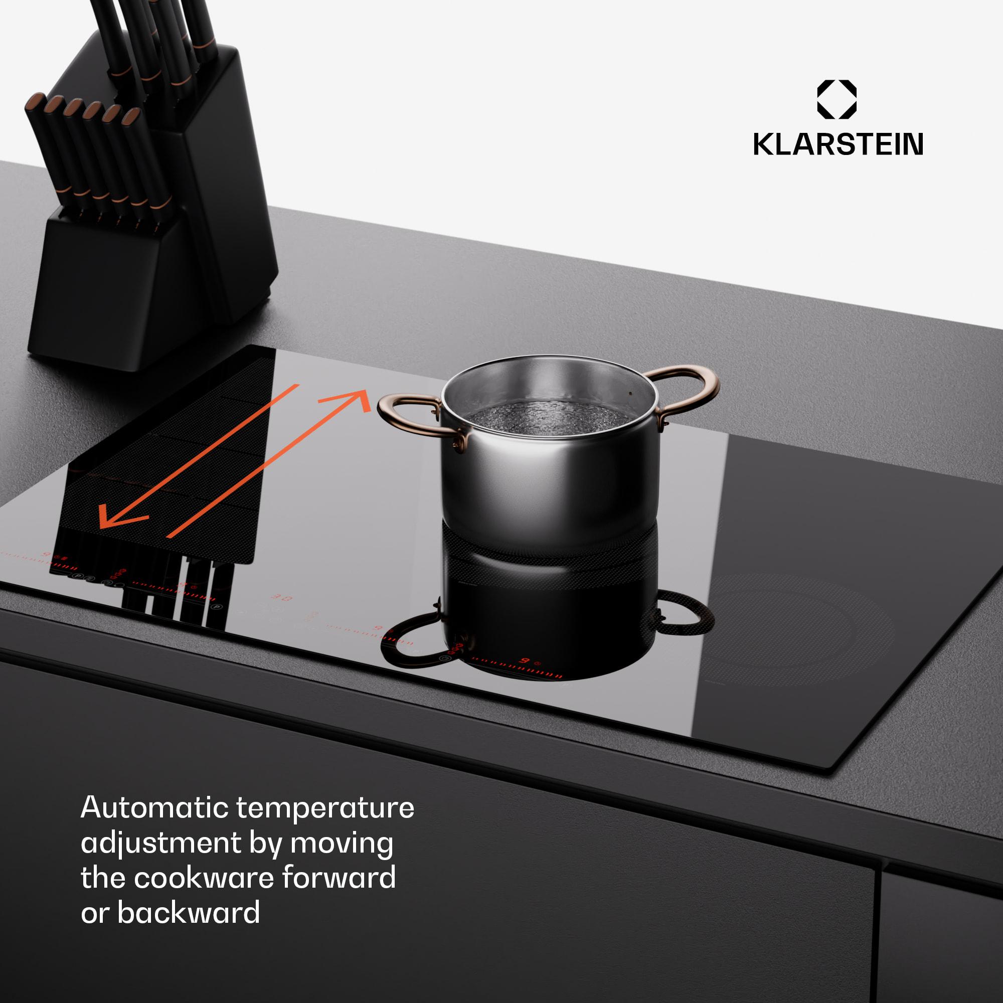 Klarstein Masterzone 77 Hybrid, indukčná varná doska, max. 7200 W, vstavaná, 4 Flex zóny, technológia ThermoBoost, Smart Flex – Obrázok 3
