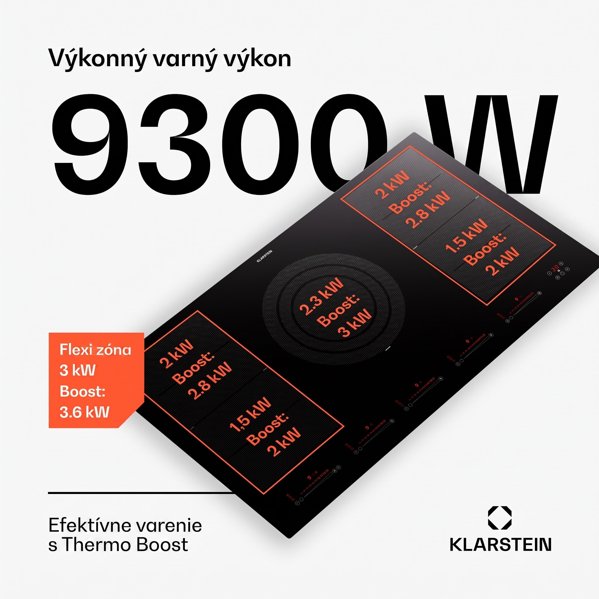 Klarstein Masterzone 90 Flex, indukčná varná doska, max. 12 600 W, vstavaná, 5 zón, 2 Flex zóny, technológia ThermoBoost, Smart Flex – Obrázok 2