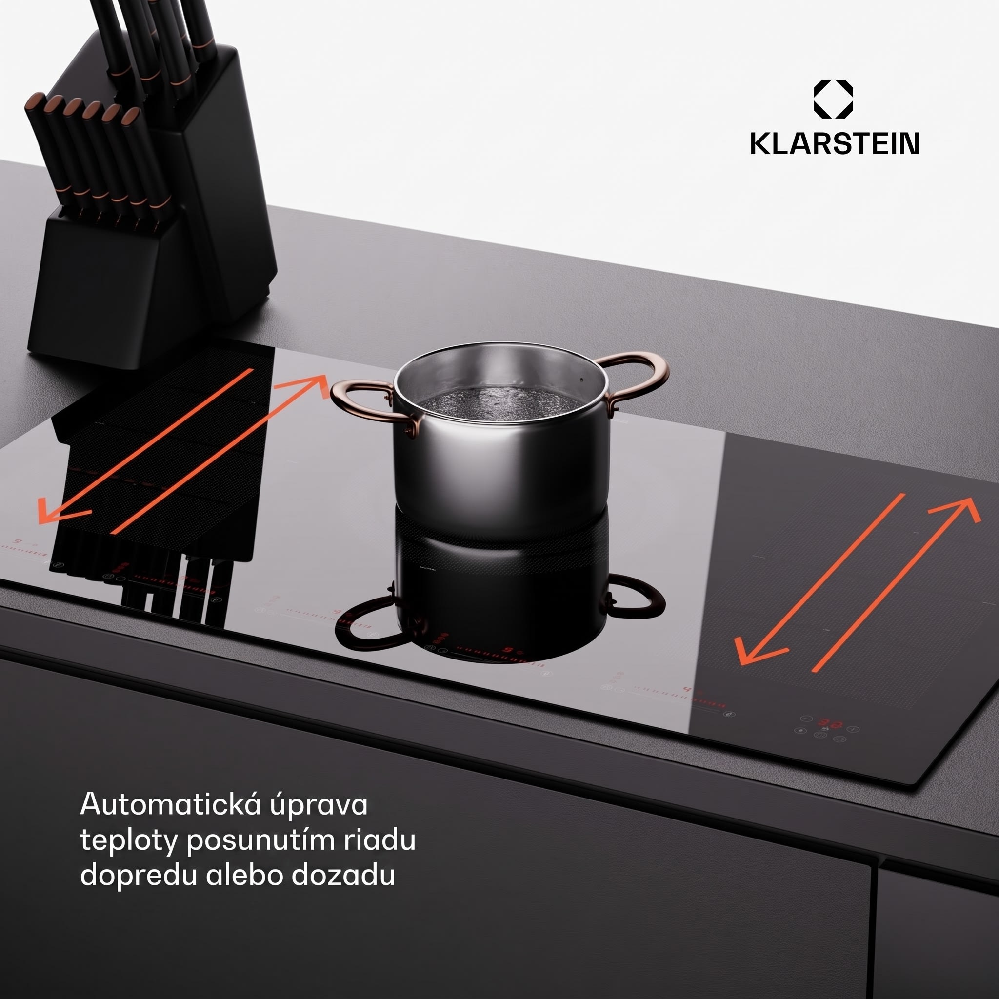 Klarstein Masterzone 90 Flex, indukčná varná doska, max. 12 600 W, vstavaná, 5 zón, 2 Flex zóny, technológia ThermoBoost, Smart Flex – Obrázok 3