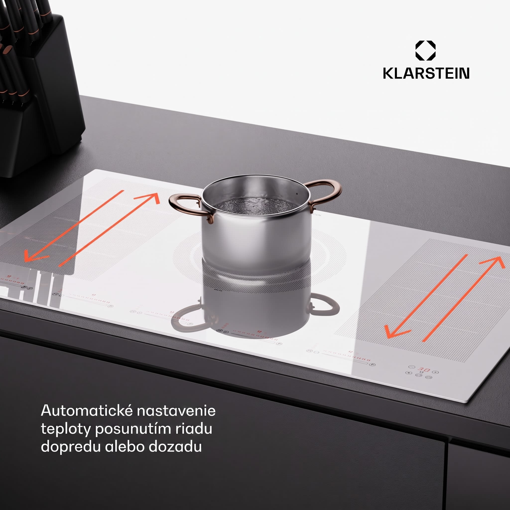 Klarstein Masterzone 90 Flex, indukčná varná doska, max. 12 600 W, vstavaná, 5 zón, 2 Flex zóny, technológia ThermoBoost, Smart Flex – Obrázok 3