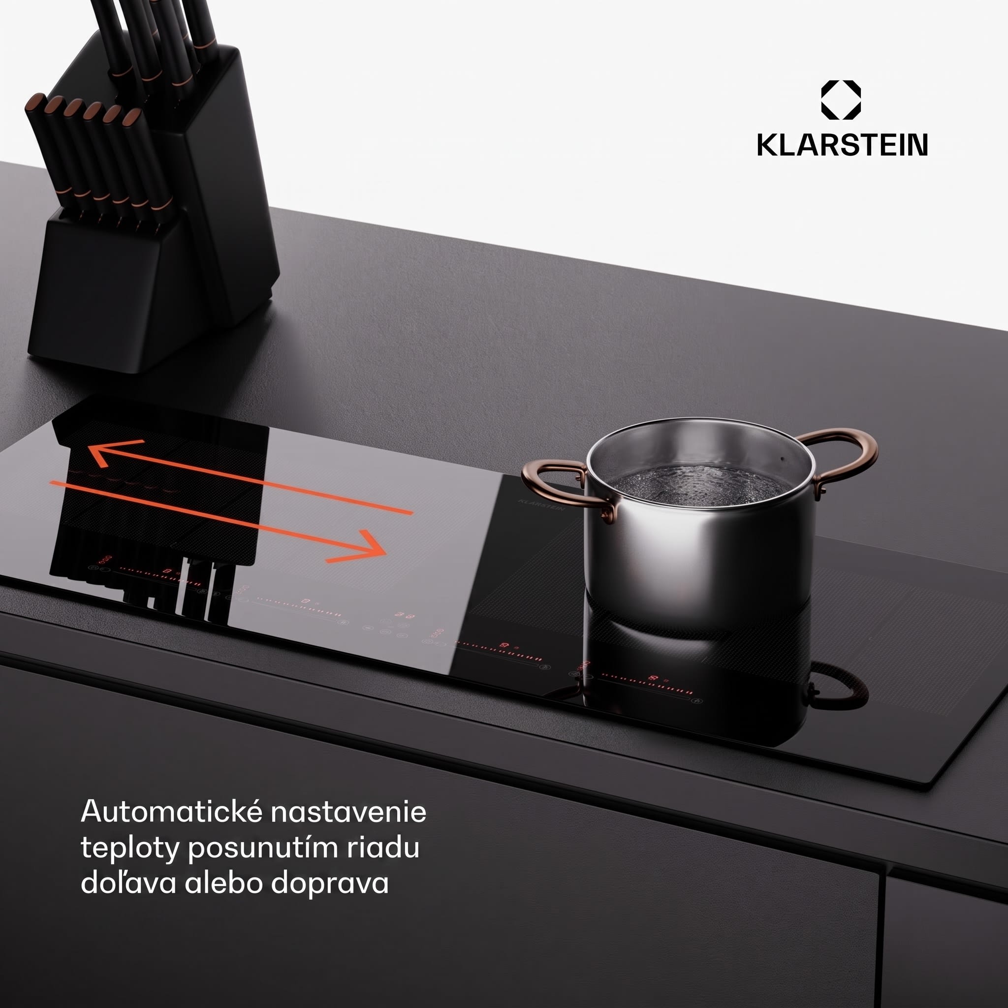 Klarstein Masterzone 90 Slim Flex, indukčná varná doska, max. 7200 W, vstavaná, 4 zóny, 2 Flex zóny, technológia ThermoBoost, Smart Flex – Obrázok 3