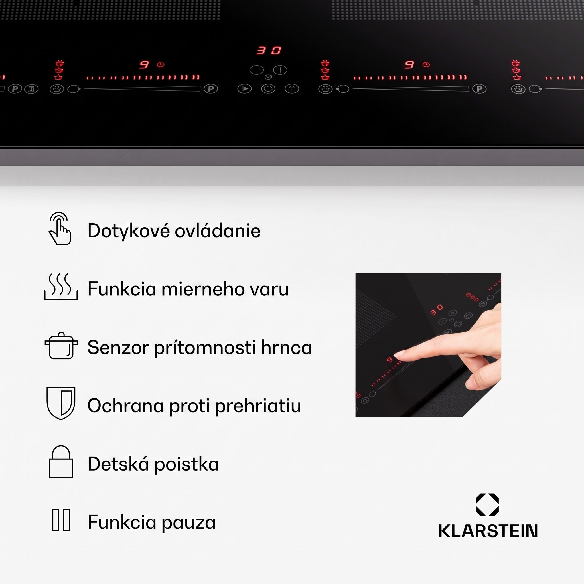 Klarstein Masterzone 90 Slim Flex, indukčná varná doska, max. 7200 W, vstavaná, 4 zóny, 2 Flex zóny, technológia ThermoBoost, Smart Flex – Obrázok 4