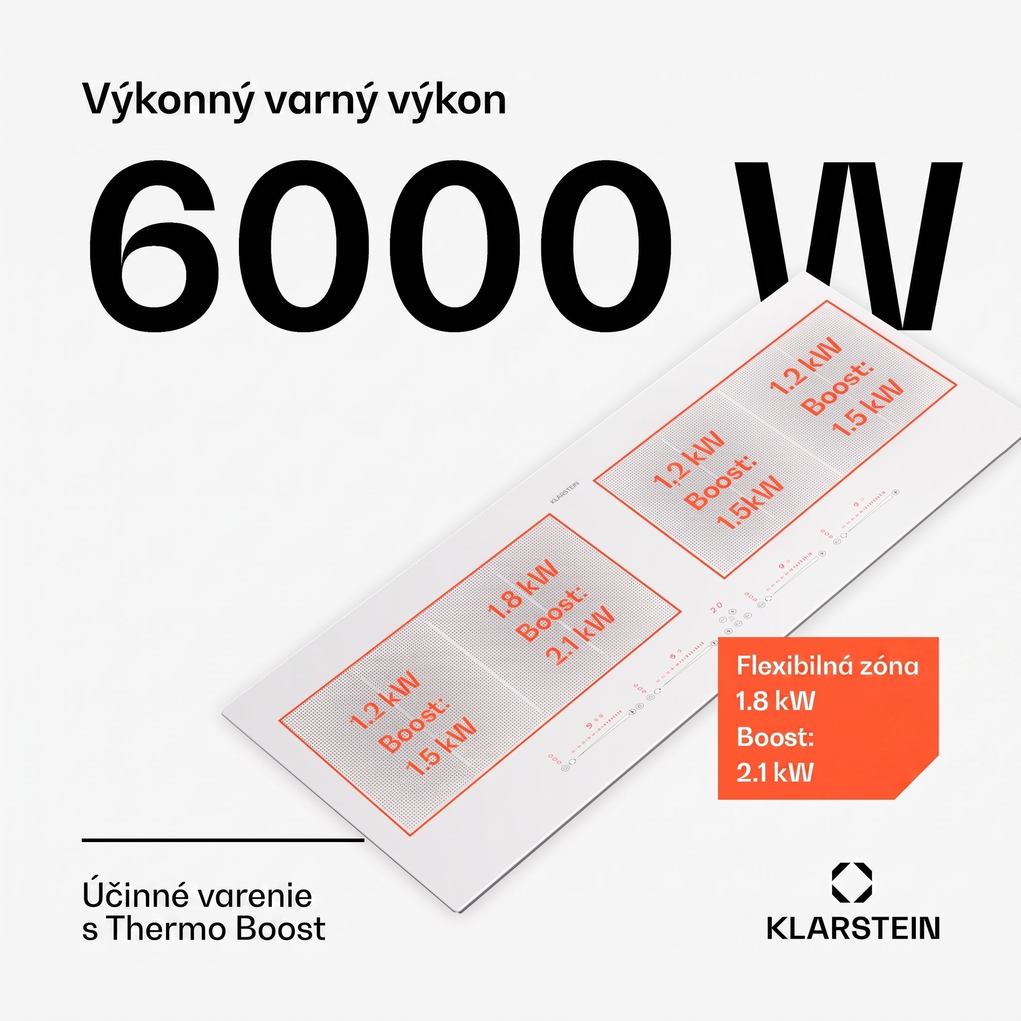 Klarstein Masterzone 90 Slim Flex, indukčná varná doska, max. 7200 W, vstavaná, 4 zóny, 2 Flex zóny, technológia ThermoBoost, Smart Flex – Obrázok 2