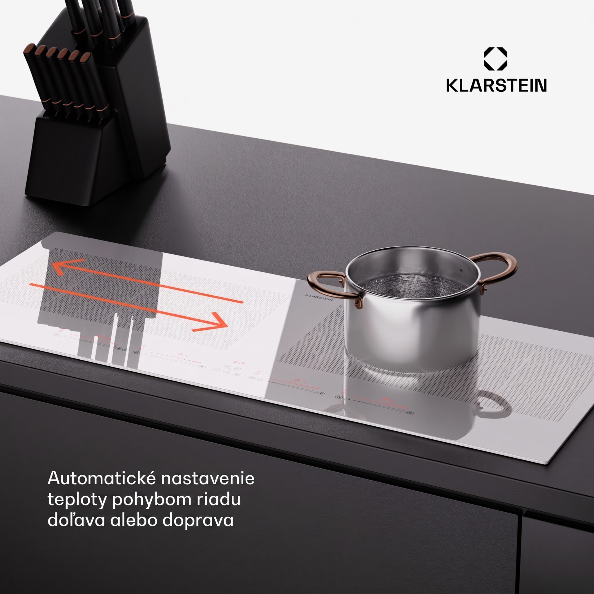 Klarstein Masterzone 90 Slim Flex, indukčná varná doska, max. 7200 W, vstavaná, 4 zóny, 2 Flex zóny, technológia ThermoBoost, Smart Flex – Obrázok 3