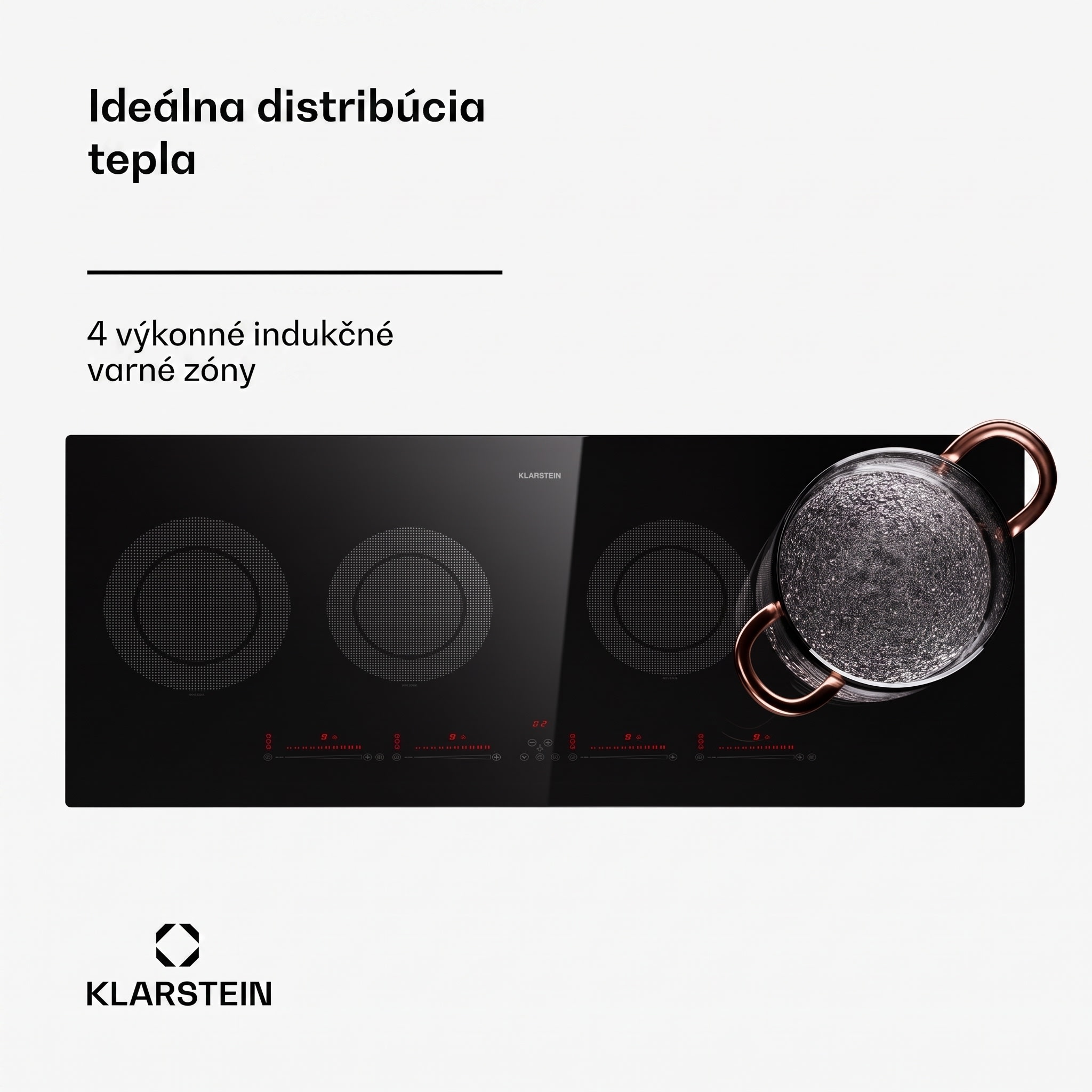Klarstein Masterzone Slim Round, indukčná varná doska, max. 7200 W, vstavaná, 4 zóny