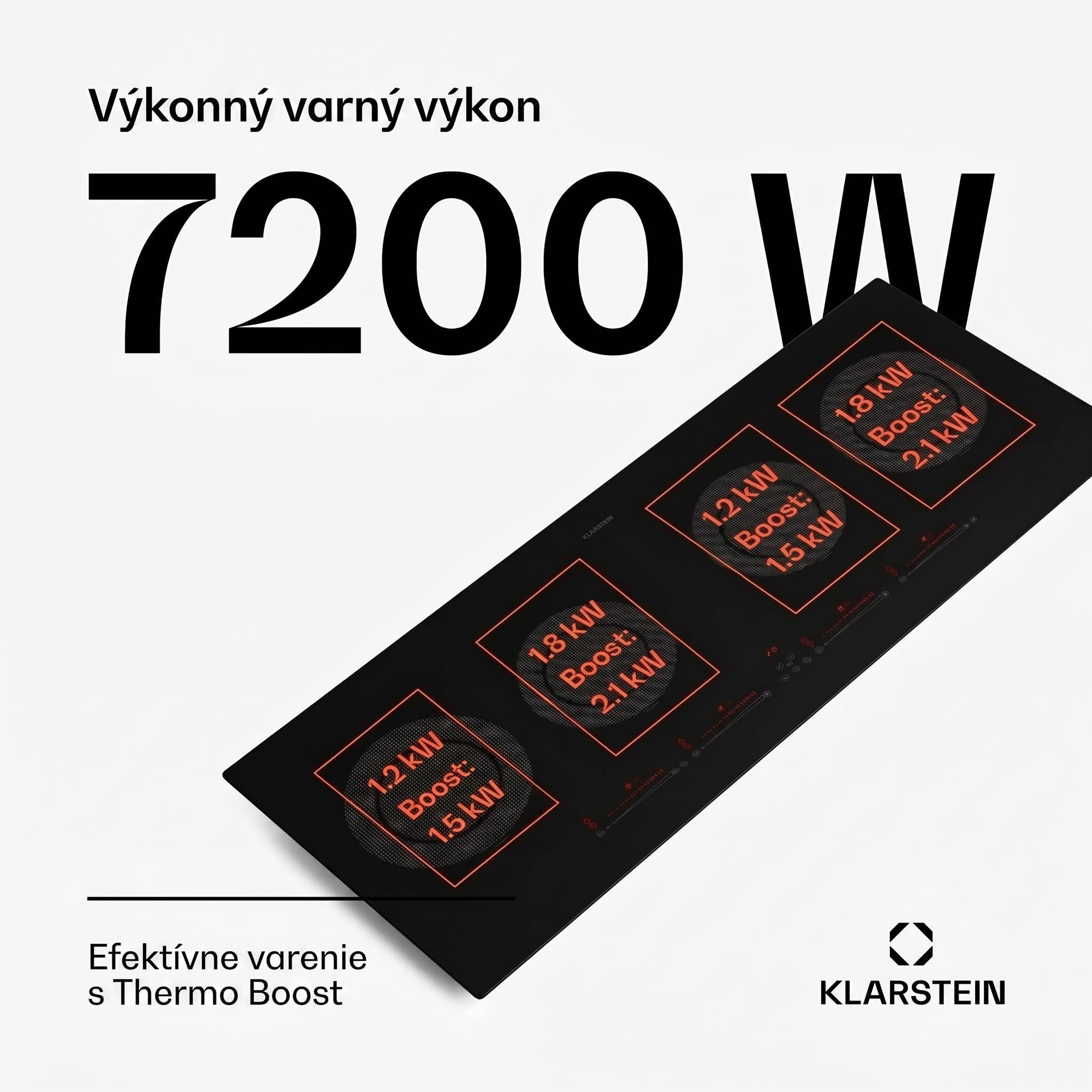 Klarstein Masterzone Slim Round, indukčná varná doska, max. 7200 W, vstavaná, 4 zóny – Obrázok 2
