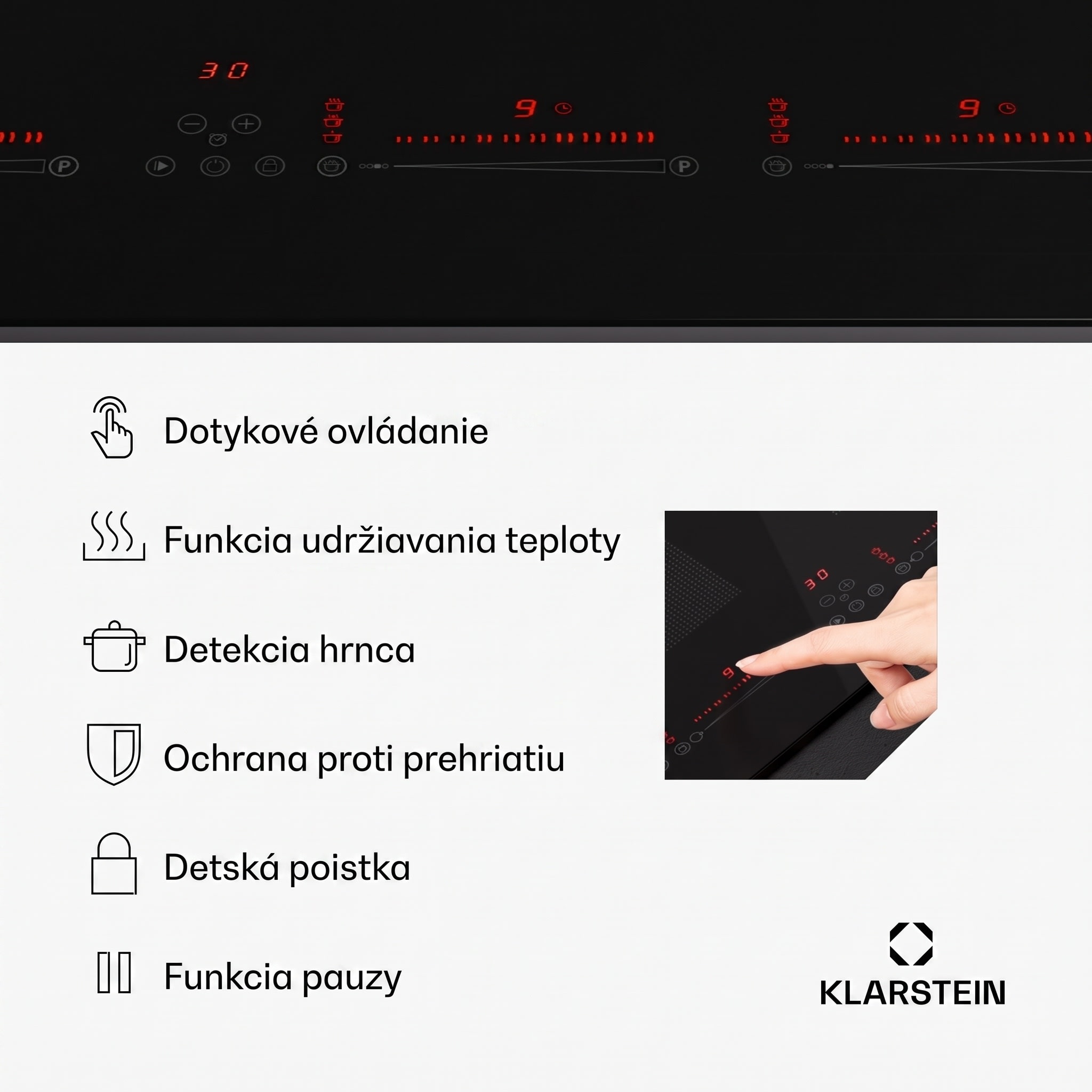 Klarstein Masterzone Slim Round, indukčná varná doska, max. 7200 W, vstavaná, 4 zóny – Obrázok 4