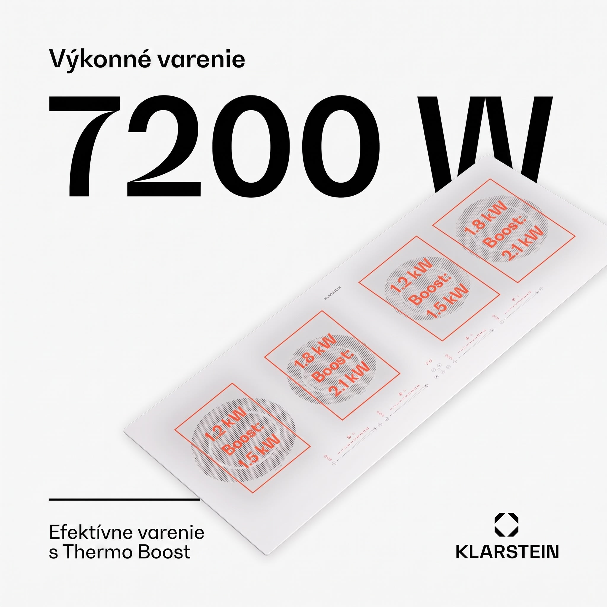 Klarstein Masterzone Slim Round, indukčná varná doska, max. 7200 W, vstavaná, 4 zóny – Obrázok 2