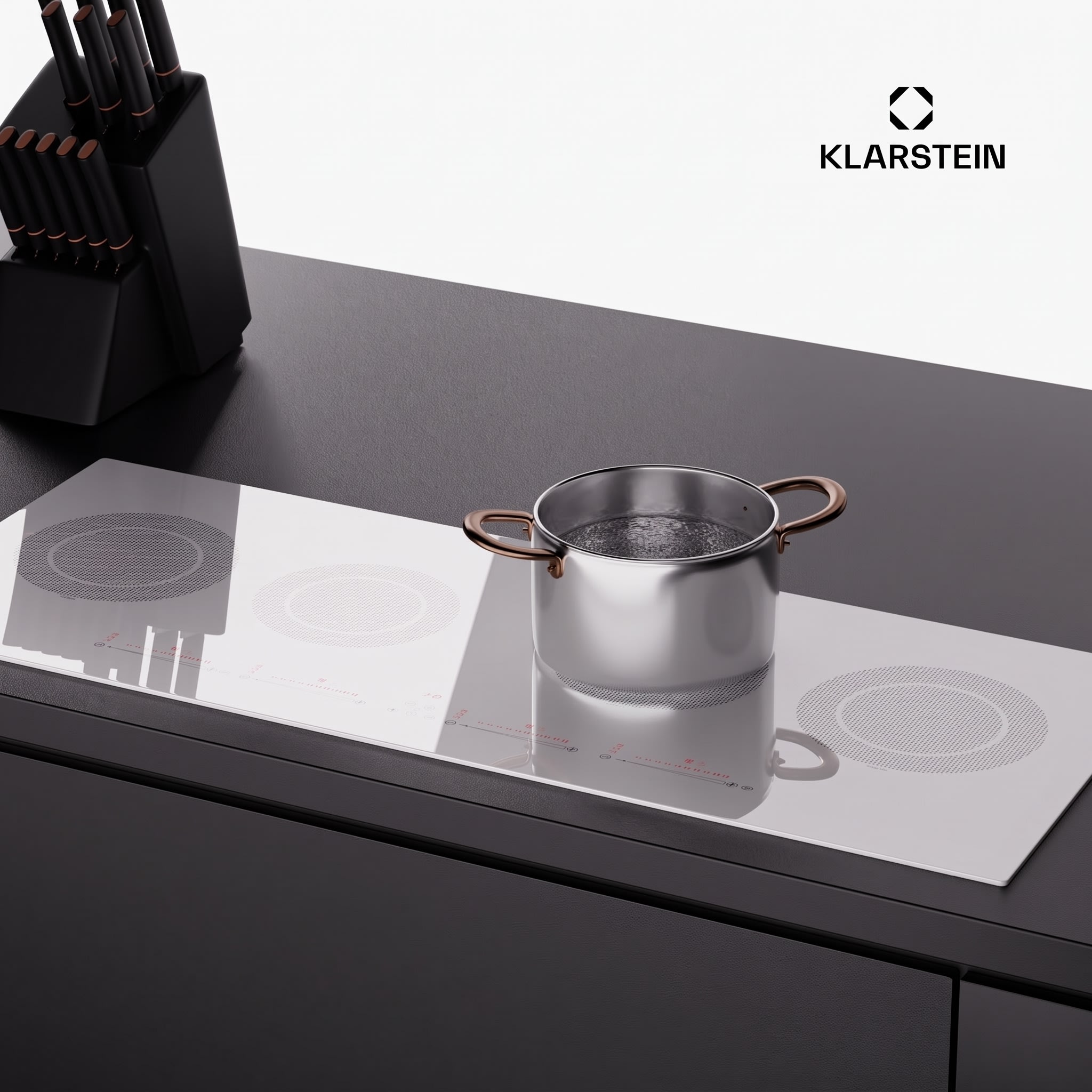 Klarstein Masterzone Slim Round, indukčná varná doska, max. 7200 W, vstavaná, 4 zóny – Obrázok 3