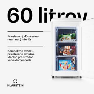 Klarstein Laika 60L mraznička 60 l 3 zásuvky teplota: -18 až 0 °C