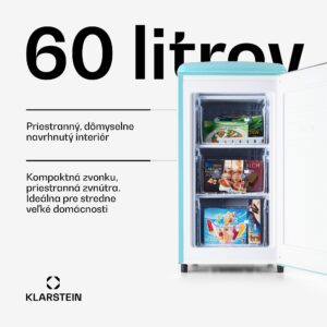 Klarstein Laika 60L mraznička 60 l 3 zásuvky teplota: -18 až 0 °C