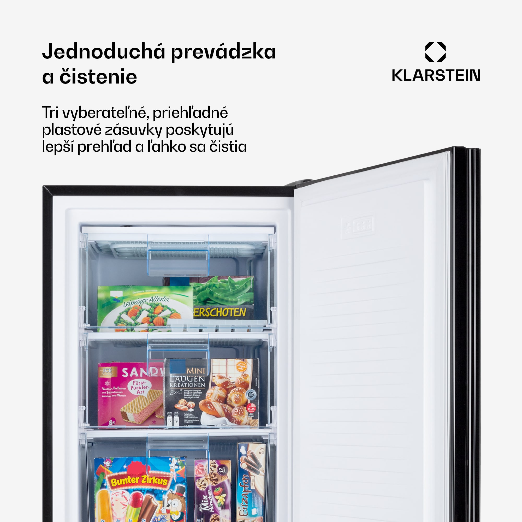 Klarstein Pluto 80L, mraznička, 4-hviezdičková, 80 l, do -18 °C – Obrázok 4