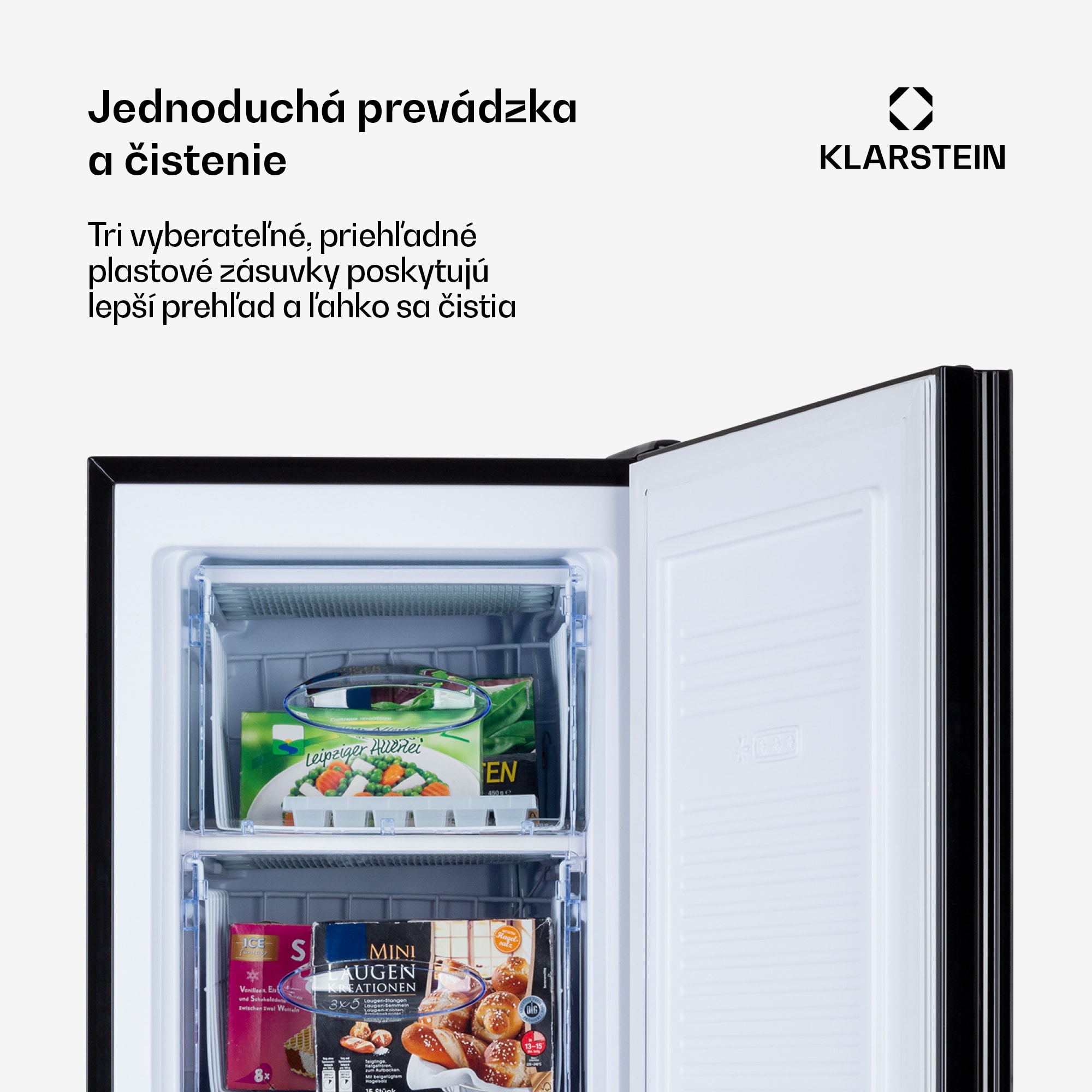 Klarstein Pluto 60L, mraznička, 4-hviezdičková, 60 l, do -18 °C – Obrázok 4
