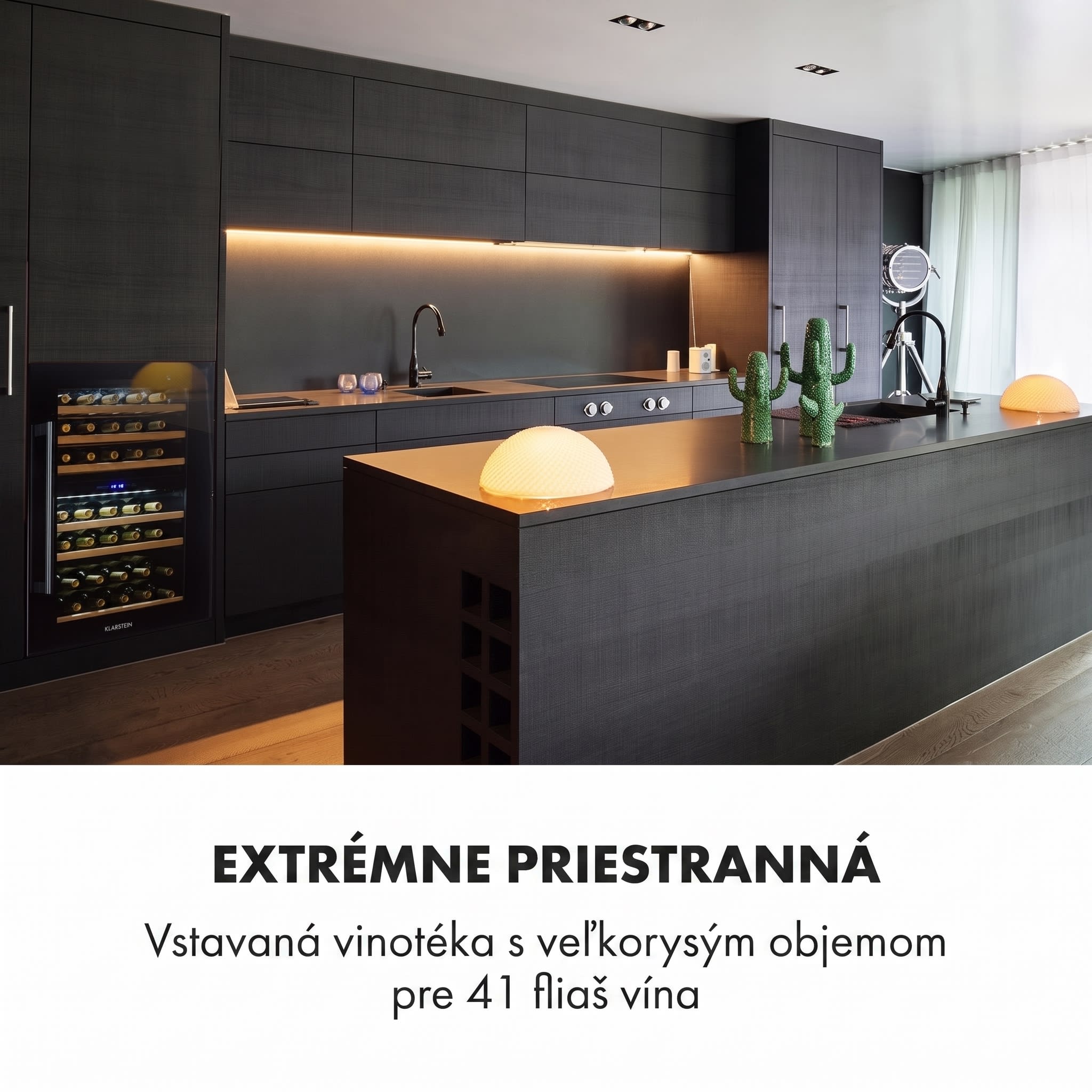 Klarstein Vinsider 41 vstavaná duo Onyx vinotéka 41 fliaš 2 zóny