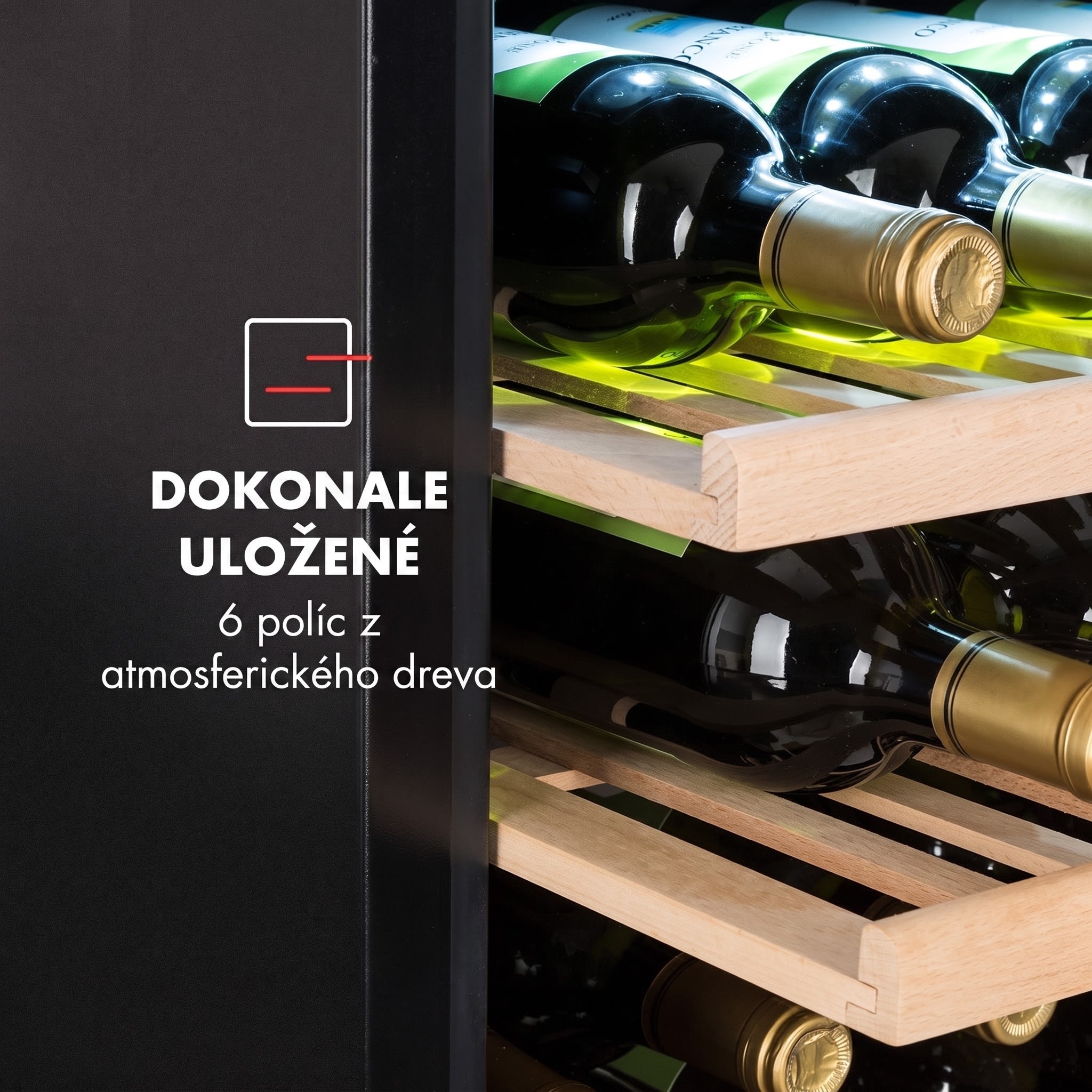 Klarstein Vinsider 41 vstavaná duo Onyx vinotéka 41 fliaš 2 zóny – Obrázok 3