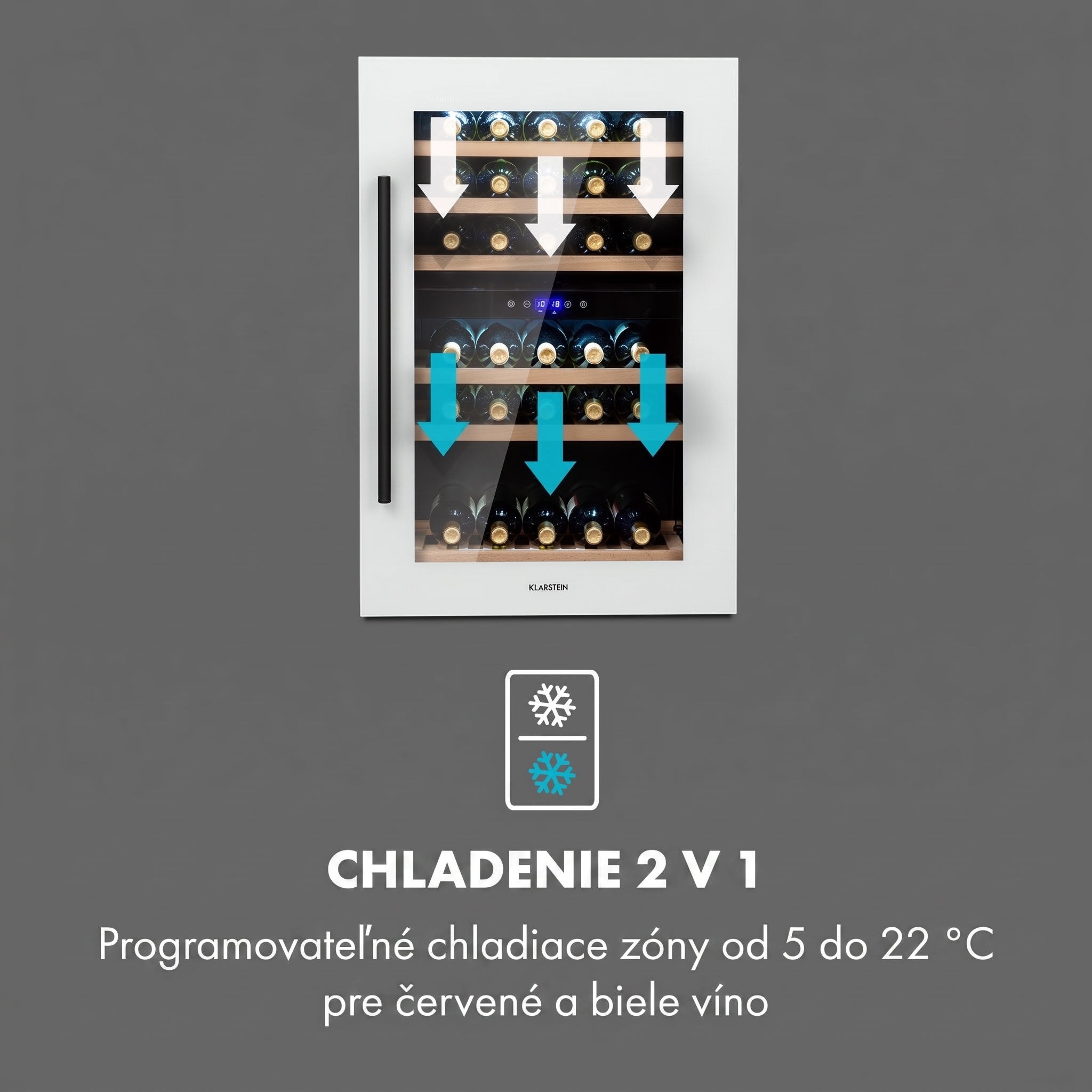 Klarstein Vinsider 41D Built-In Duo, vstavaná vinotéka, Quartz Edition – Obrázok 2