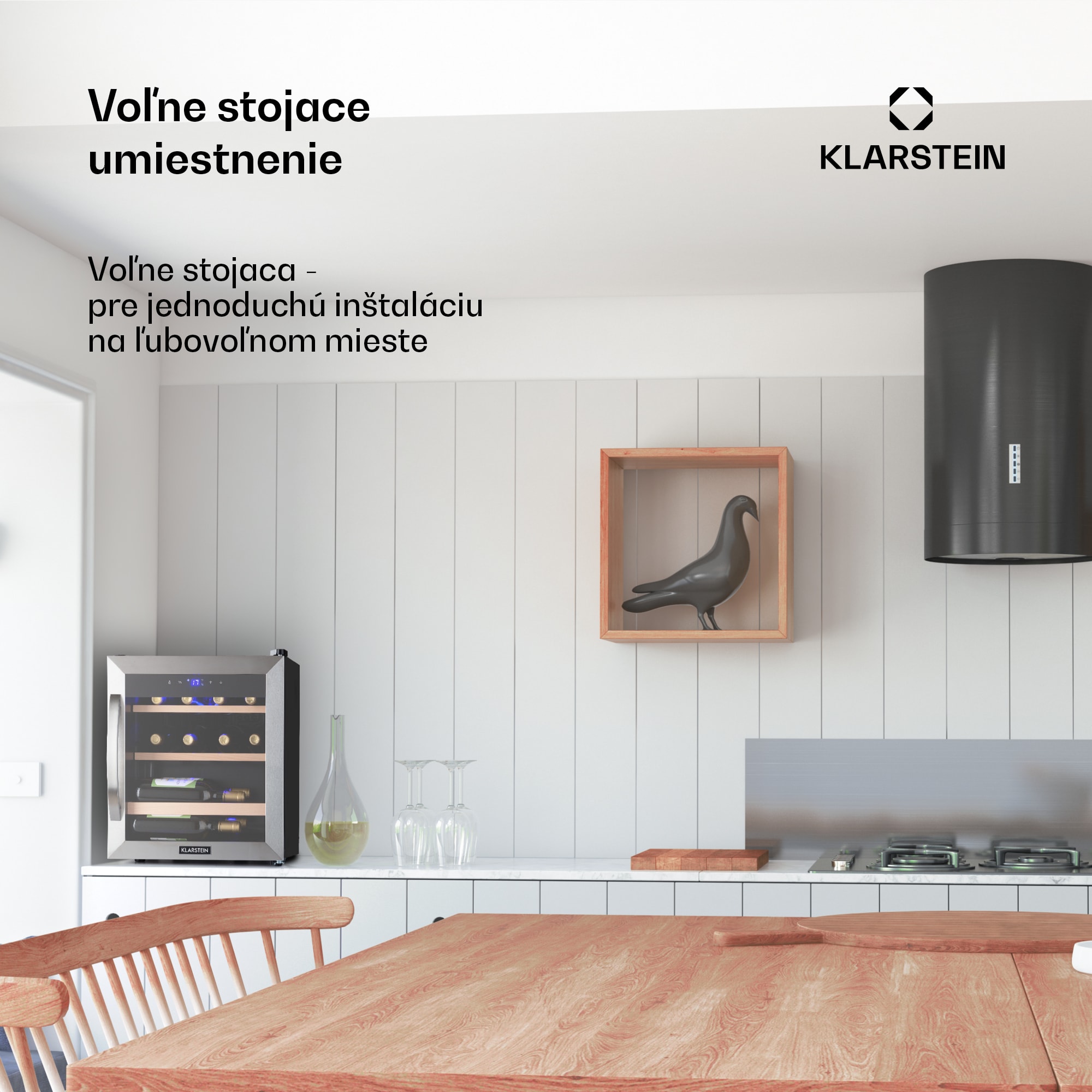 Klarstein Vinetage 12 Uno, vinotéka, 46 l, 12 fliaš, 4-18°C, 40 dB, sklo – Obrázok 2