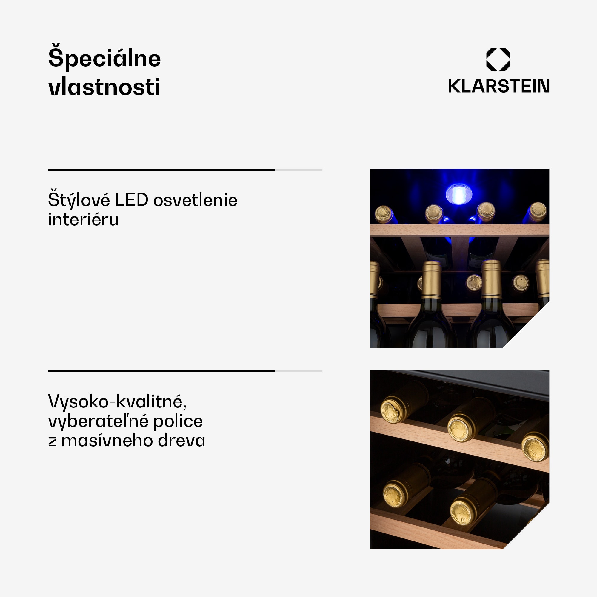 Klarstein Vinetage 12 Uno, vinotéka, 46 l, 12 fliaš, 4-18°C, 40 dB, sklo – Obrázok 4