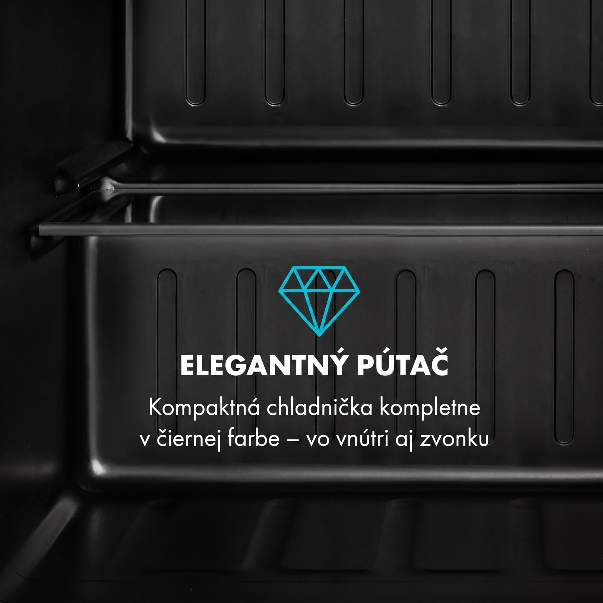 Klarstein Obsidian, chladnička, 46 l, priehradka na zeleninu – Obrázok 2