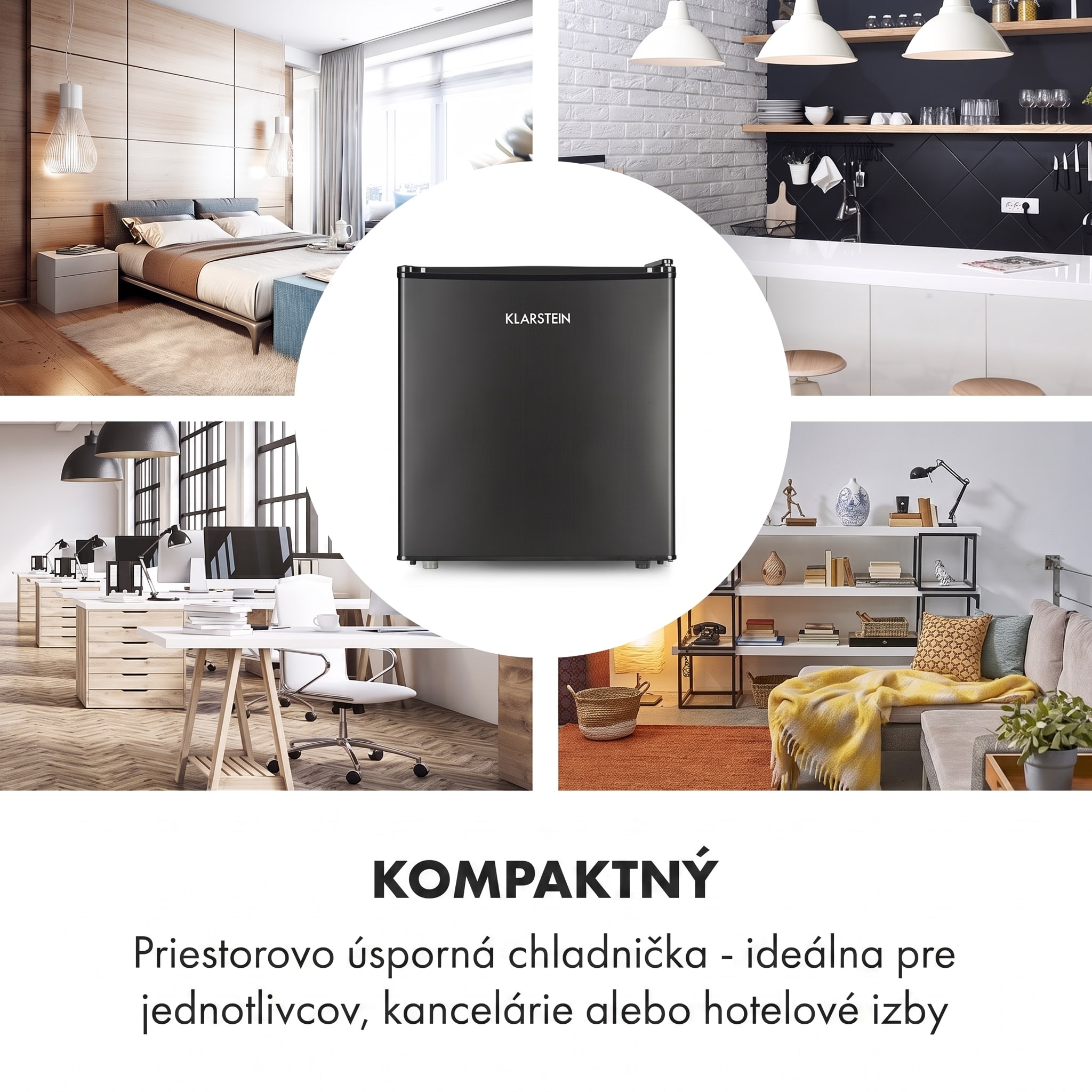 Klarstein Obsidian, chladnička, 46 l, priehradka na zeleninu – Obrázok 3