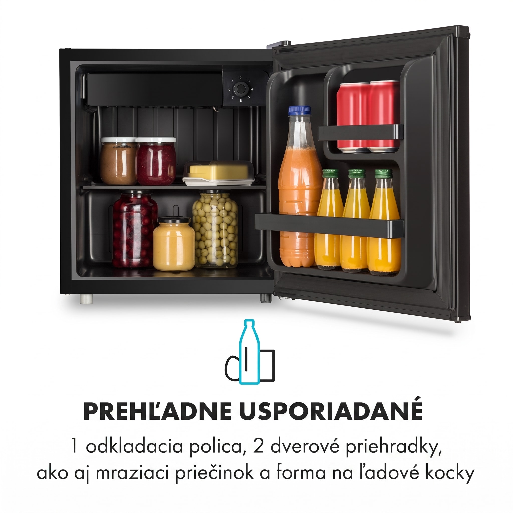 Klarstein Obsidian, chladnička, 46 l, priehradka na zeleninu – Obrázok 4