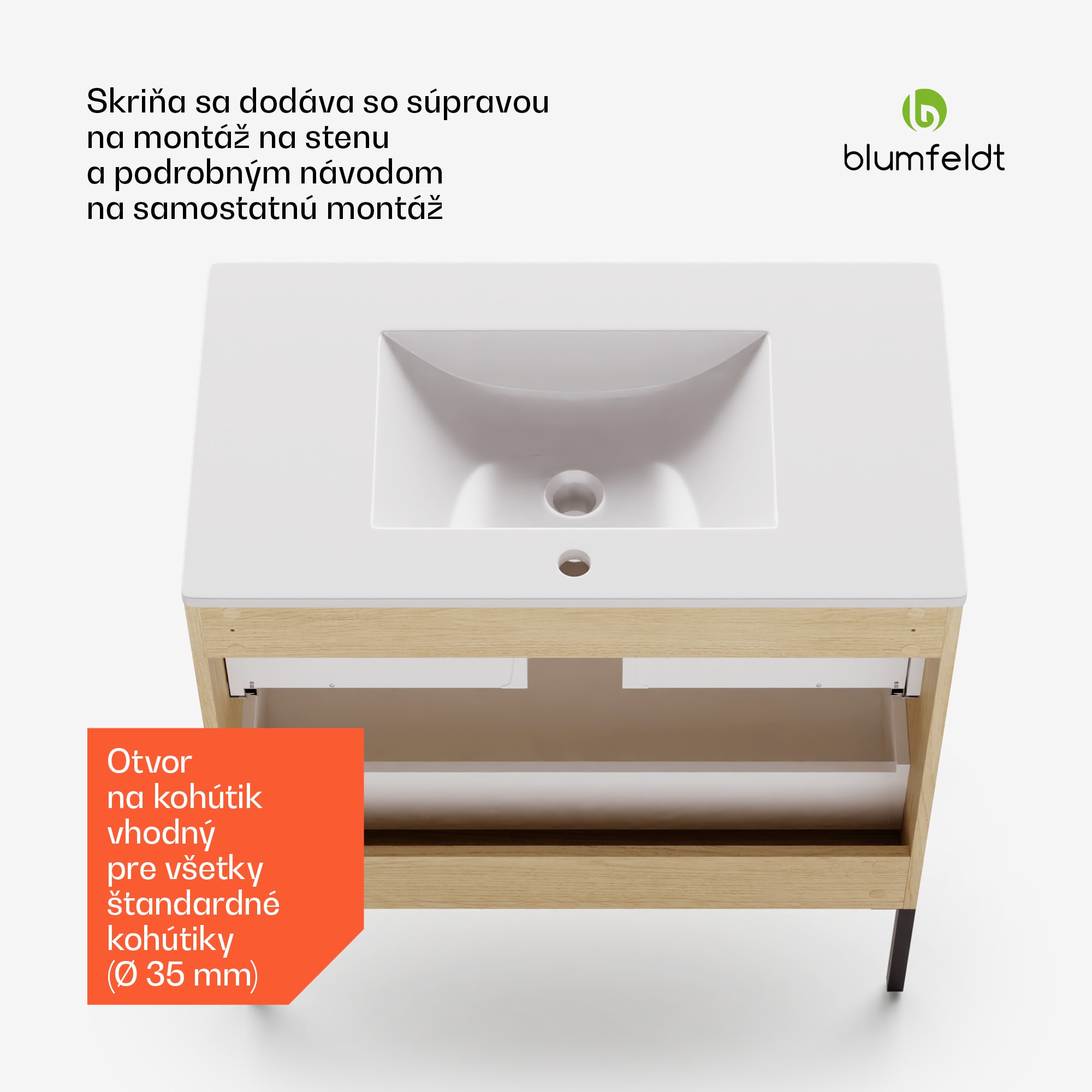 Blumfeldt Johnstone, umývadlo a skrinka do kúpeľne, 80 cm, keramické umývadlo, zatváranie Soft-Close – Obrázok 4