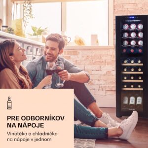 Klarstein Bovella 27 Duo+, dvojzónová vinotéka, 74 l, 27 fliaš, sklenené dvierka