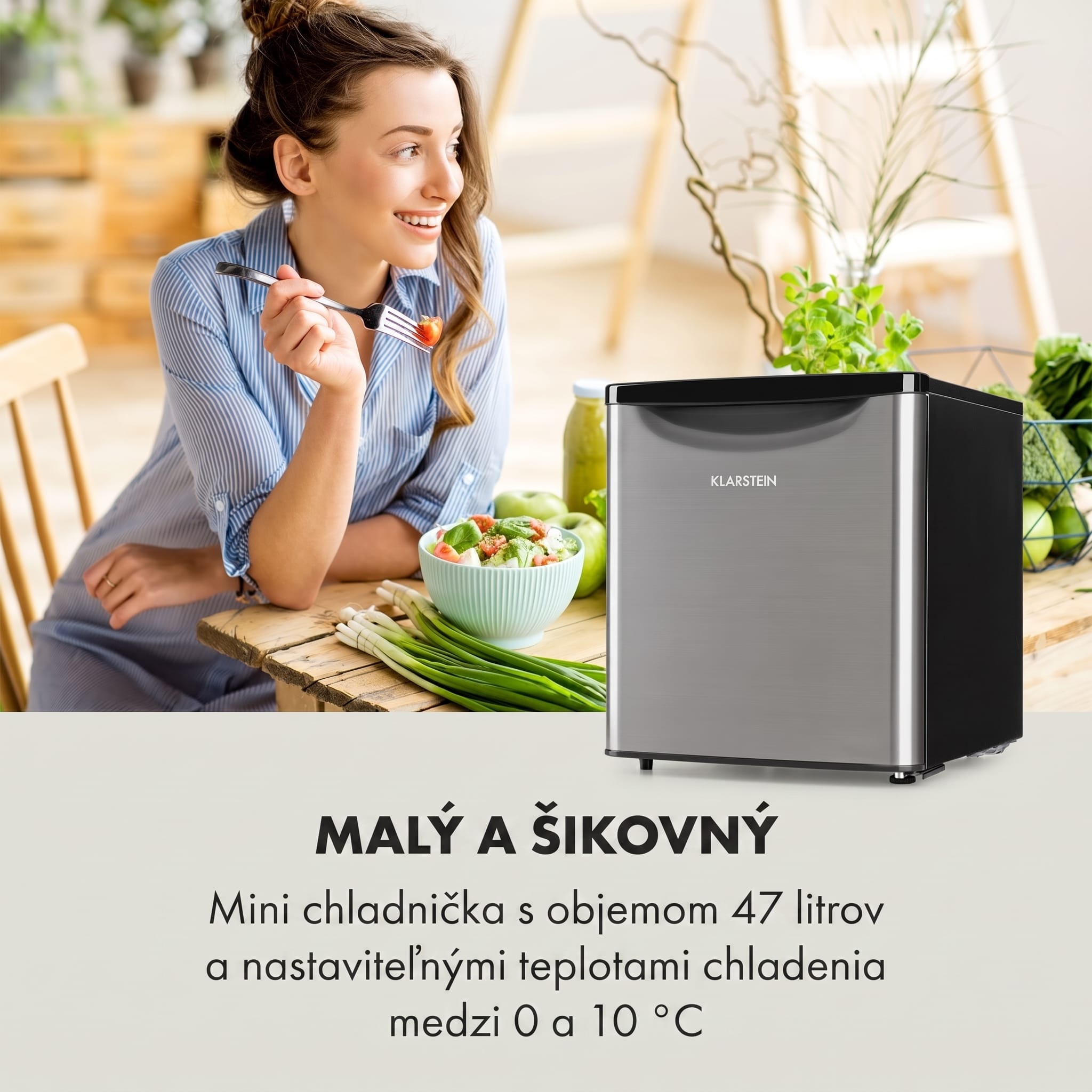 Klarstein Yummy, chladnička s mraziacim priestorom, 45 l, 42 dB