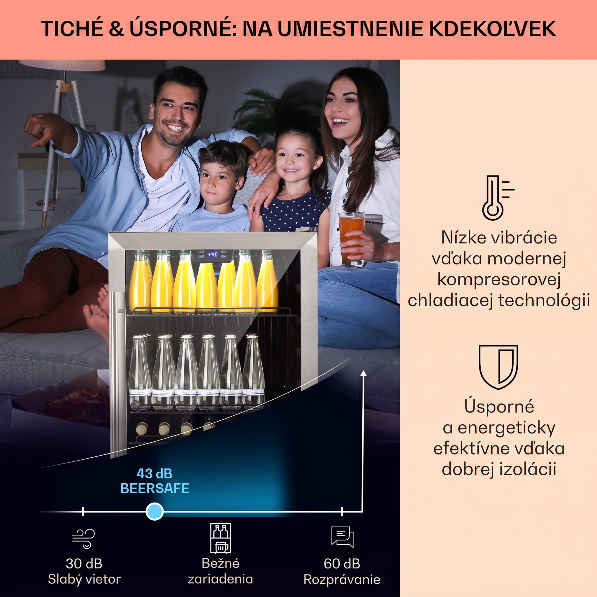 Klarstein Beersafe 5XL, chladnička, 147 l, 3 police, panoramatické sklenené dvere, nehrdzavejúca oceľ – Obrázok 2