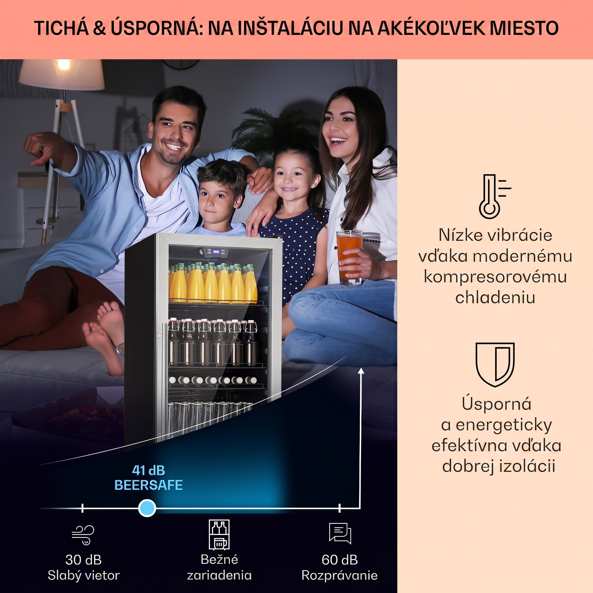Klarstein Beersafe 7XL, chladnička, 242 l, 5 políc, panoramatické sklenené dvere, nehrdzavejúca oceľ – Obrázok 2