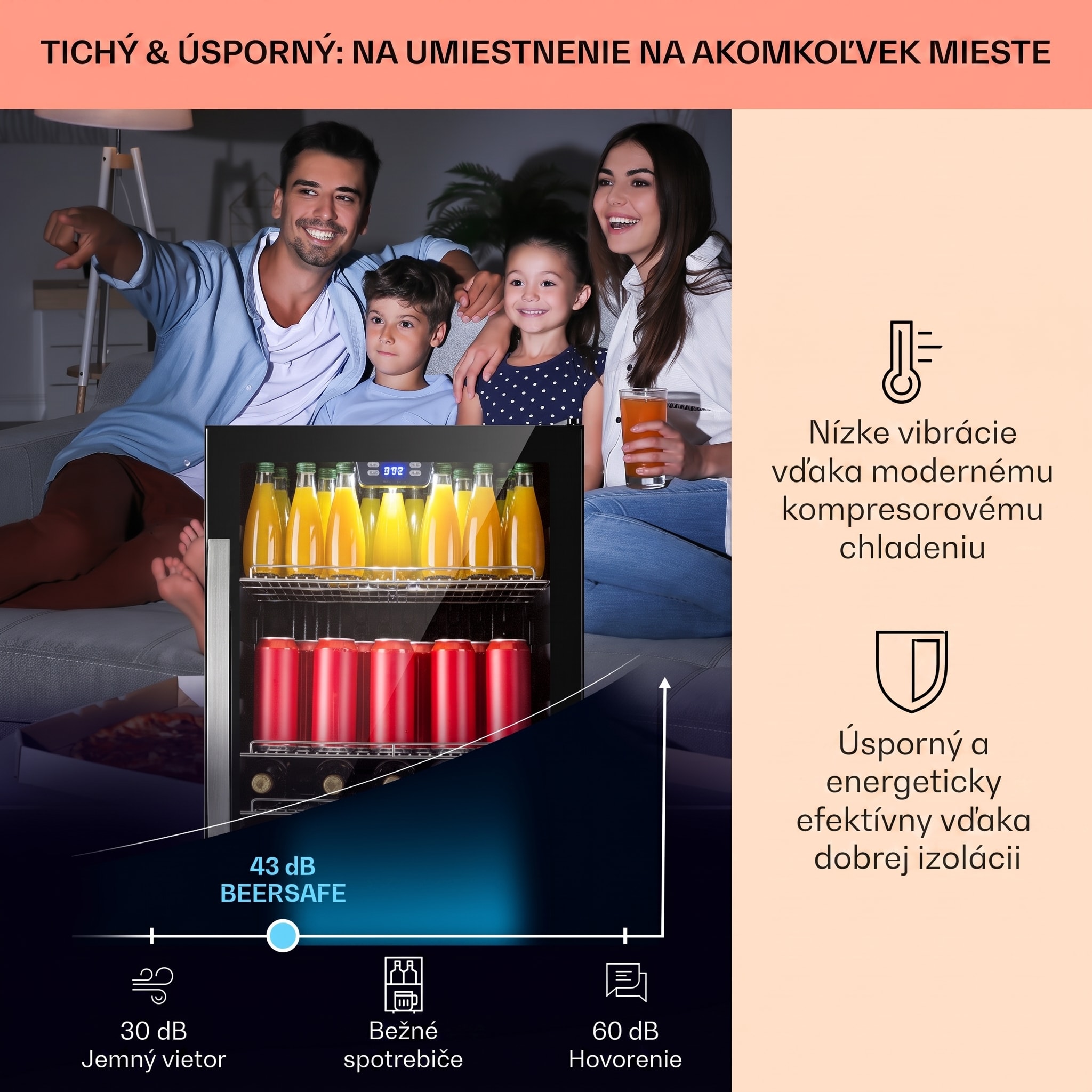 Klarstein Beersafe 5XL, chladnička, 147 l, 3 police, panoramatické sklenené dvere, nehrdzavejúca oceľ – Obrázok 2