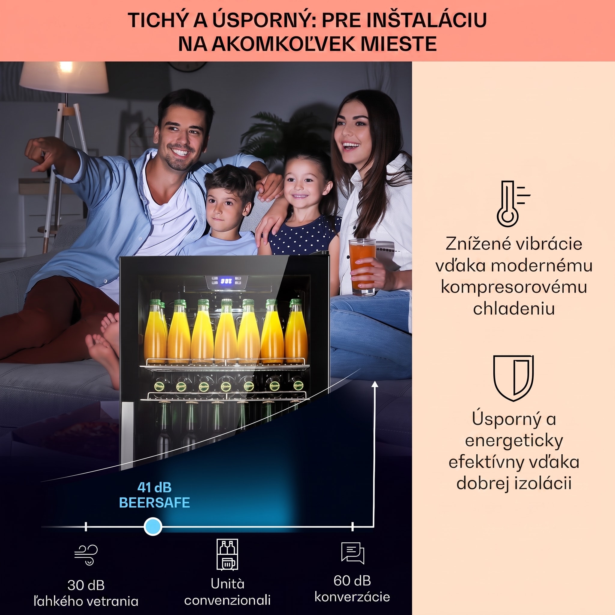 Klarstein Beersafe 7XL, chladnička, 242 l, 5 políc, panoramatické sklenené dvere, nehrdzavejúca oceľ – Obrázok 2