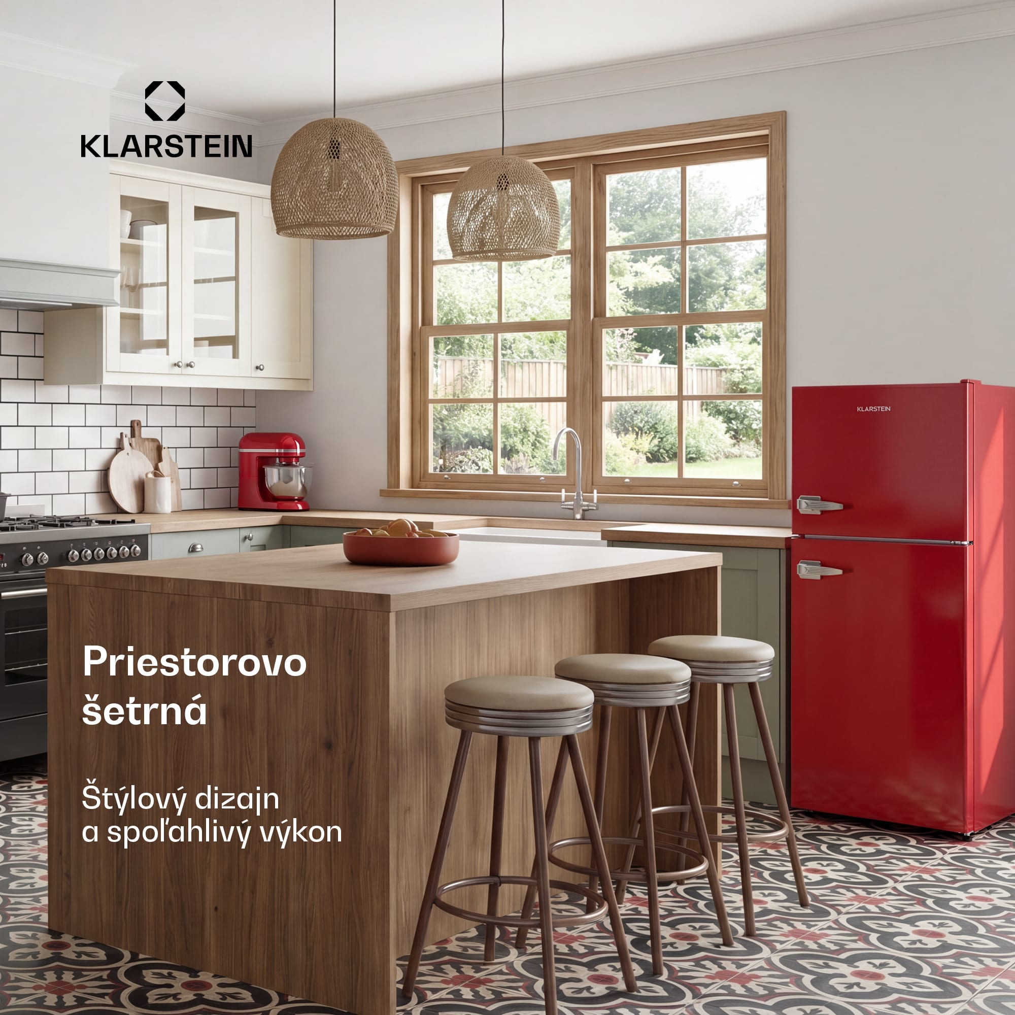 Klarstein Audrey, kombinovaná chladnička s mrazničkou, 98l/40l, Retro-Look, 2 úrovne – Obrázok 2