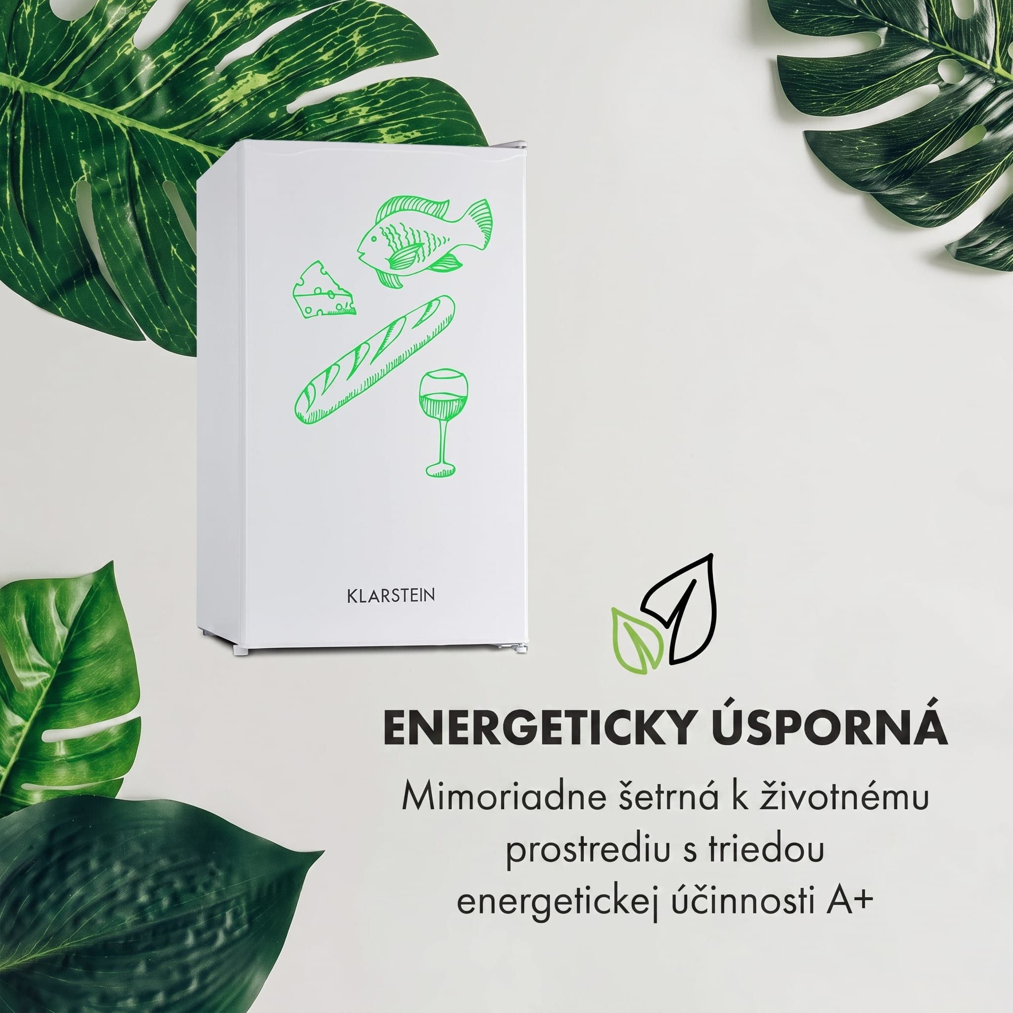 Klarstein Spitzbergen Uni, chladnička, 91 l, mraziaci priečinok 10 l, energet. trieda F, biela – Obrázok 3