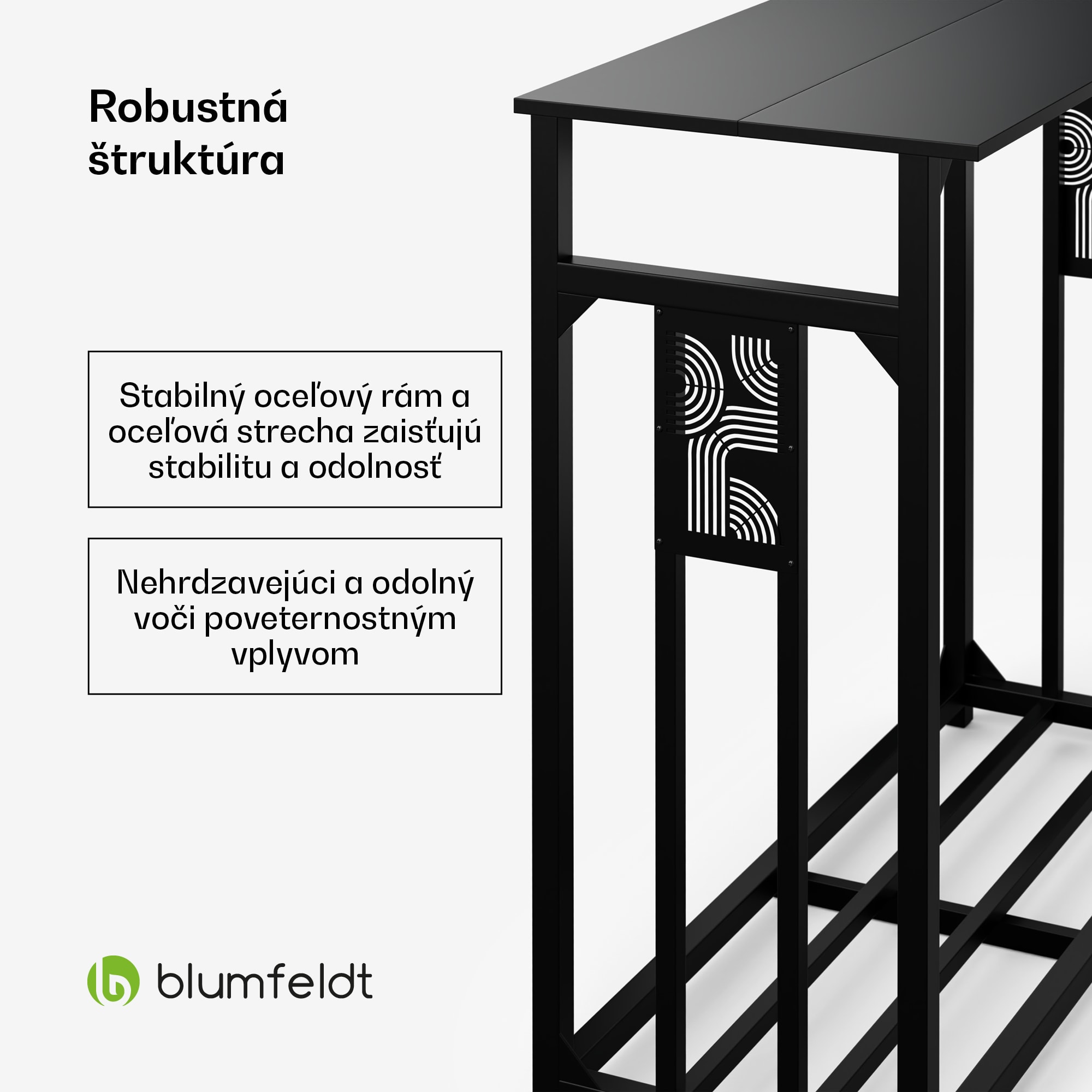 Blumfeldt Valdivian sklad dreva, 1,5 ložného metra, stabilný, oceľ, kryt proti dažďu, taška na prenášanie – Obrázok 2