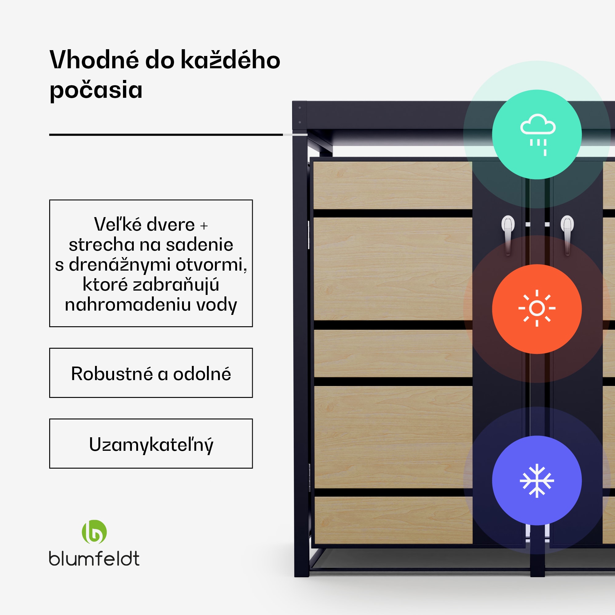 Blumfeldt BinSafe, box na odpadky, 2 odpadkové koše, 240 l, uzamykateľný, pozinkovaná oceľ odolná voči poveternostným vplyvom, výsadbová strecha