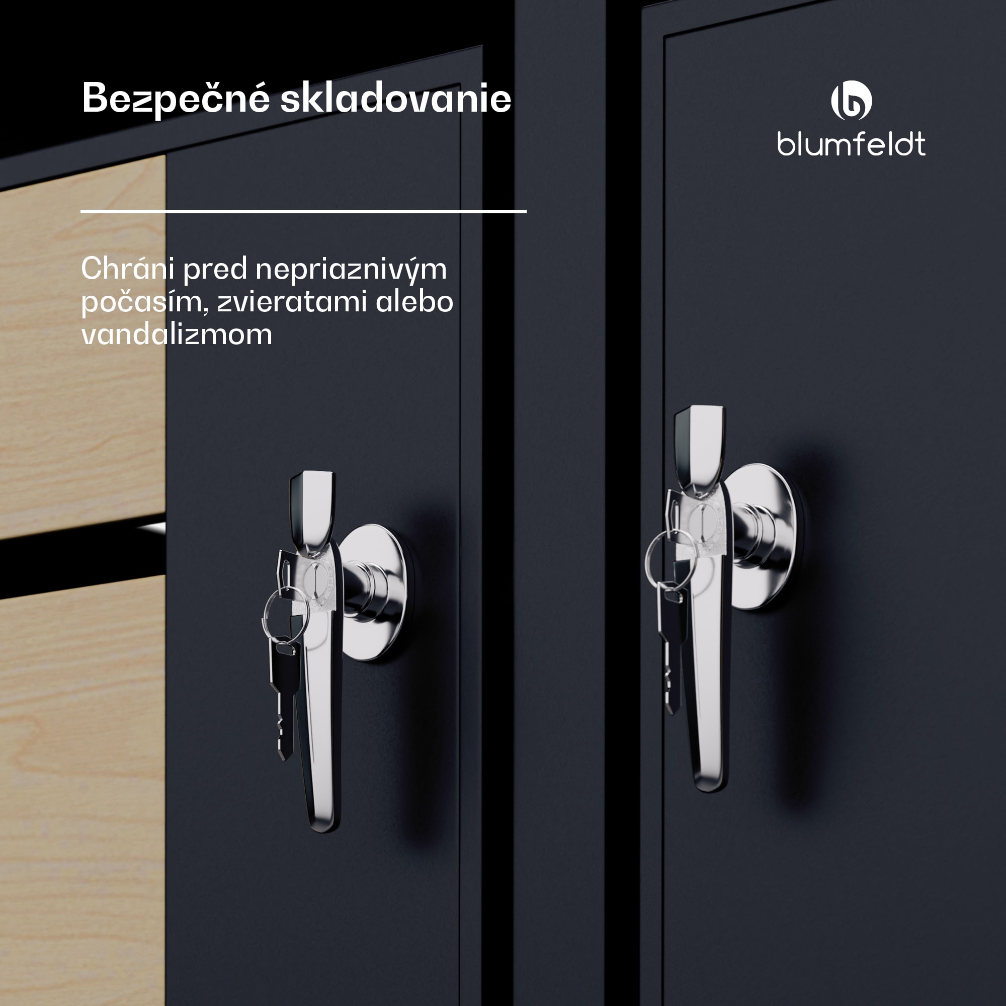 Blumfeldt BinSafe, box na odpadky, 2 odpadkové koše, 240 l, uzamykateľný, pozinkovaná oceľ odolná voči poveternostným vplyvom, výsadbová strecha – Obrázok 3