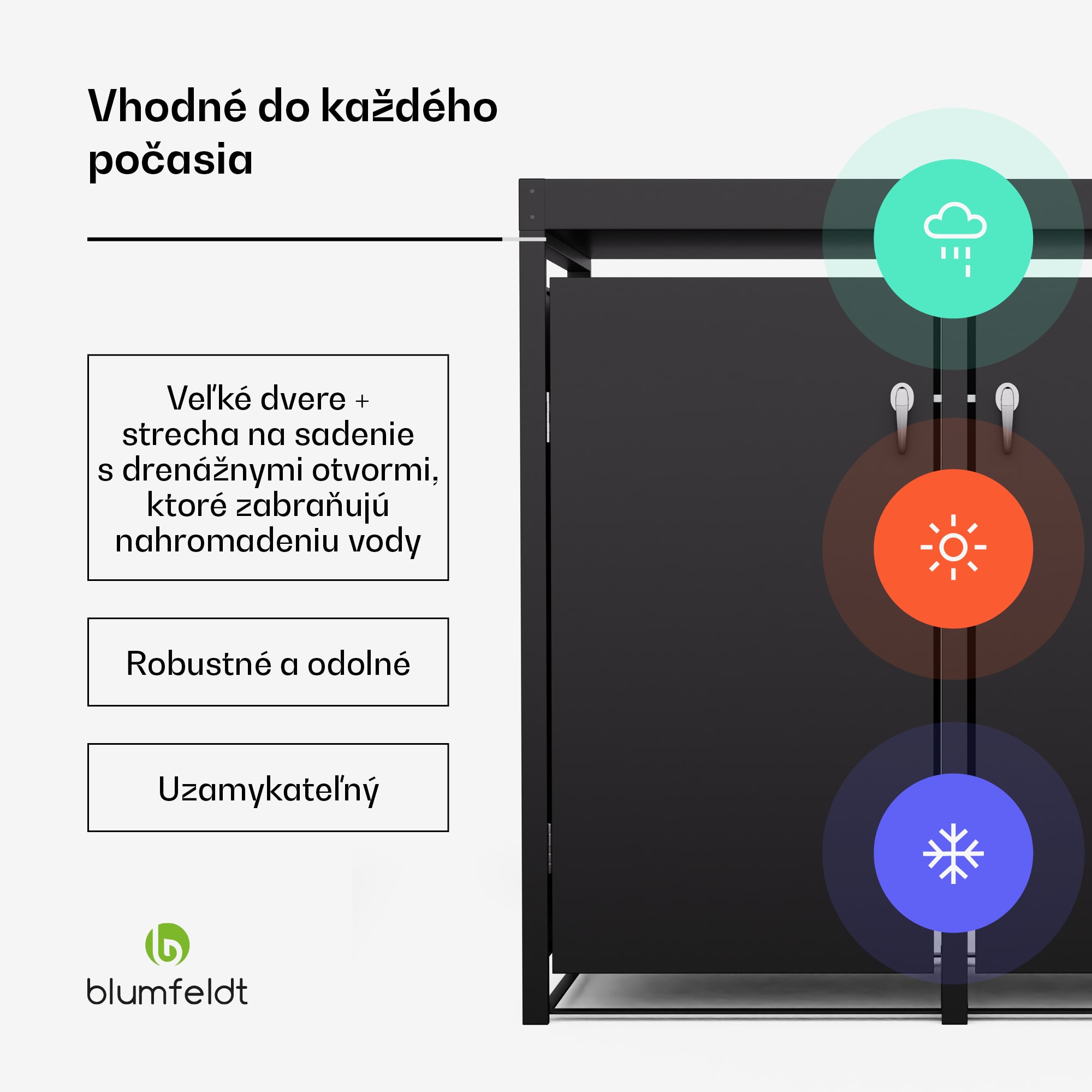 Blumfeldt BinSafe, box na odpadky, 2 odpadkové koše, 240 l, uzamykateľný, pozinkovaná oceľ odolná voči poveternostným vplyvom, výsadbová strecha