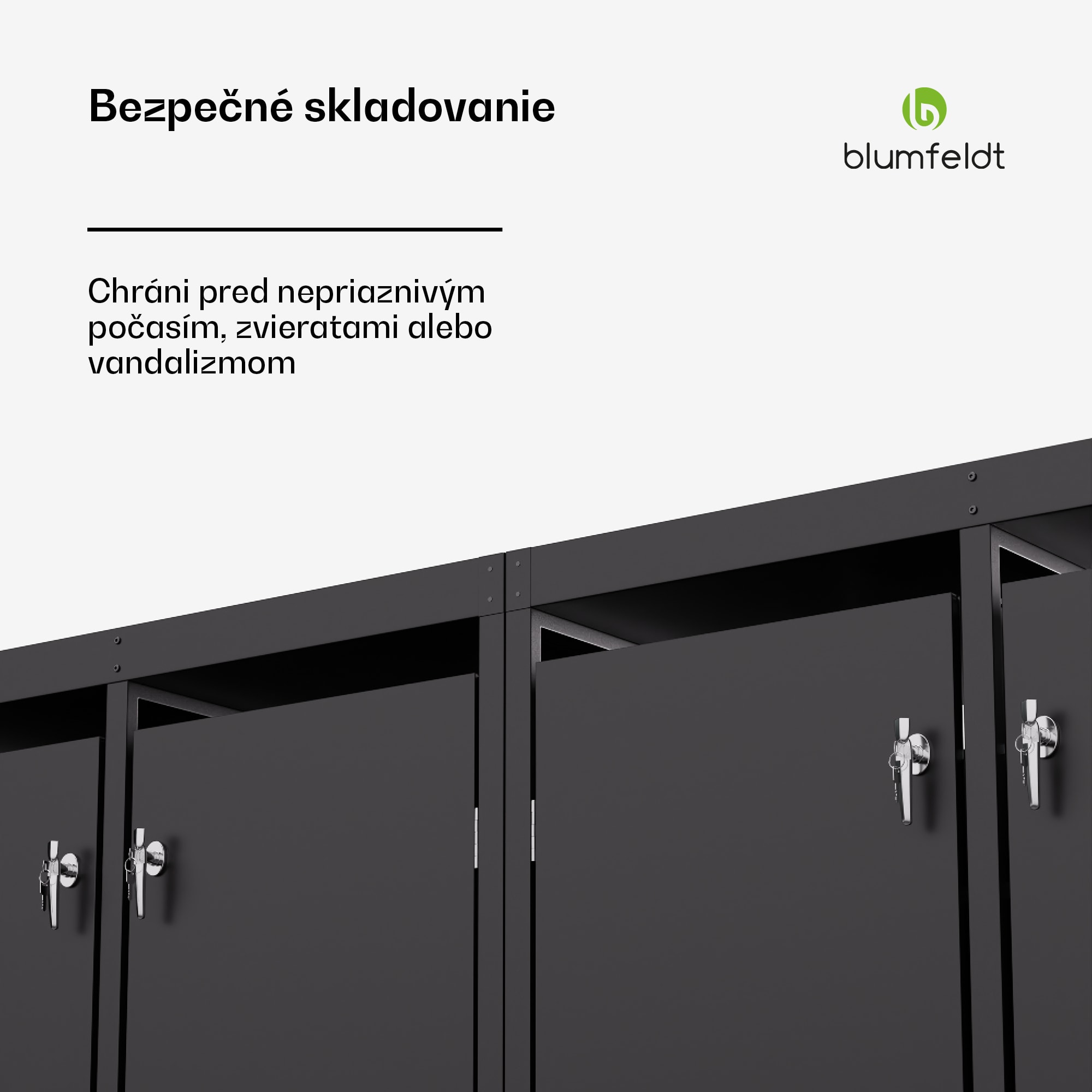 Blumfeldt BinSafe, box na odpadky, 4 odpadkové koše, 240 l, uzamykateľný, pozinkovaná oceľ odolná voči poveternostným vplyvom – Obrázok 3