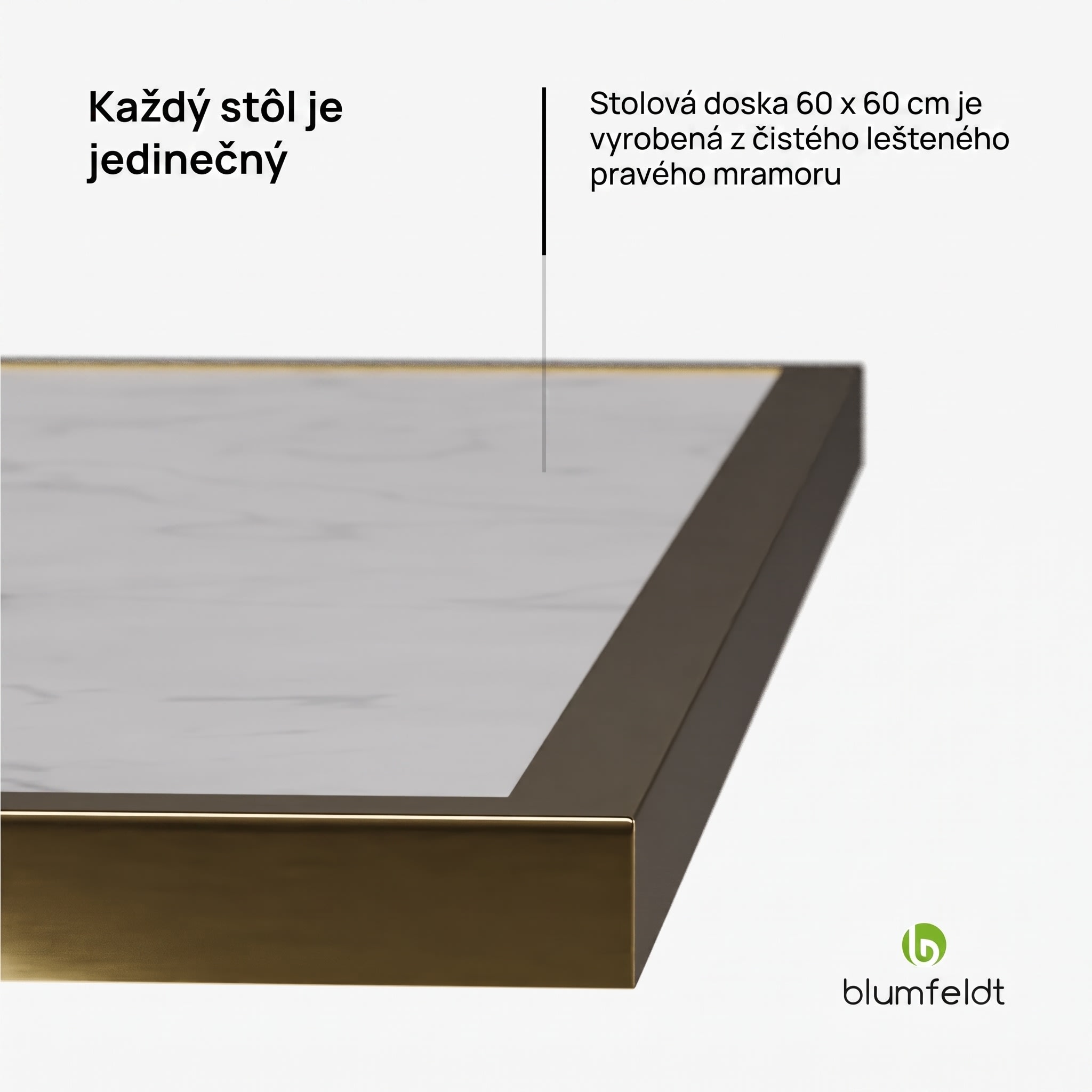Blumfeldt Patras Lux, bistro stôl, mramorová stolová doska, 60 x 60 cm, podstavec z liatiny – Obrázok 2