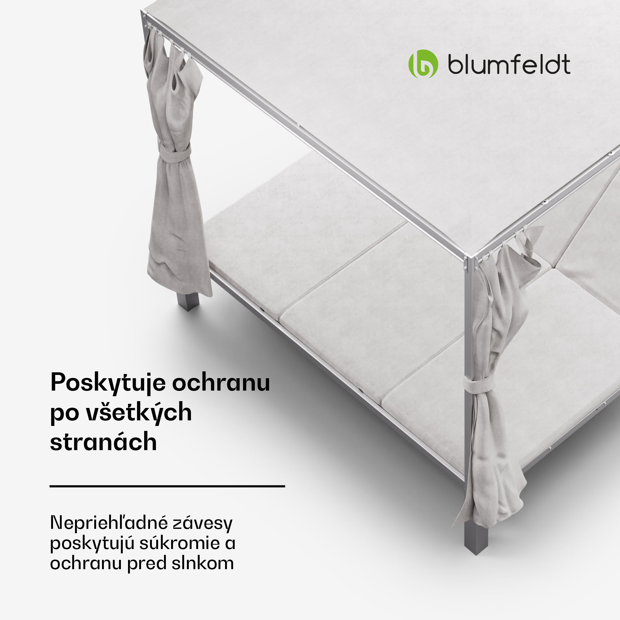 Blumfeldt Eremitage Triple trojité ležadlo, ochrana pred slnkom, až pre 3 osoby, hliníkový rám, odolné voči poveternostným vplyvom – Obrázok 3