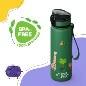 Klarstein schmatzfatz detská športová fľaša na vodu 500 ml | Tritan | Plastové hrdlo | Popruh na prenášanie | Bez BPA | Darčekové balenie