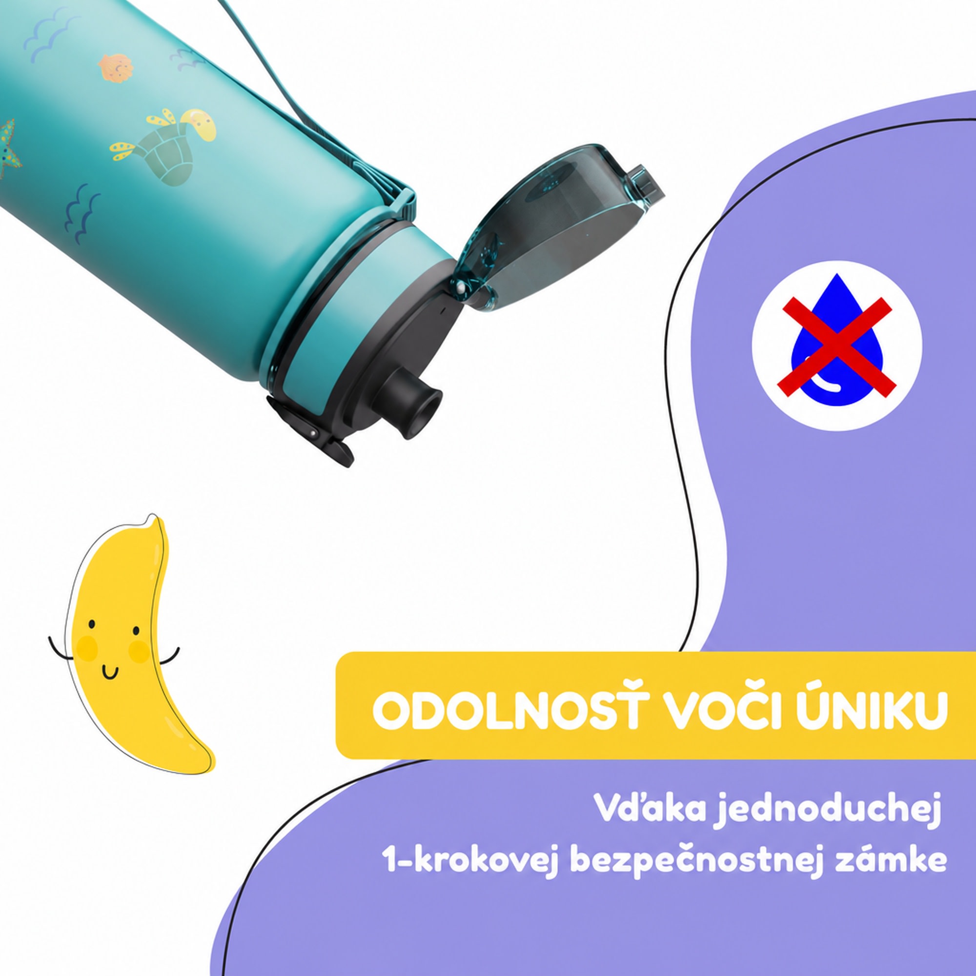 Klarstein schmatzfatz detská športová fľaša na vodu 500 ml | Tritan | Plastové hrdlo | Popruh na prenášanie | Bez BPA | Darčekové balenie