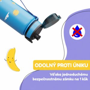 Klarstein schmatzfatz detská športová fľaša na vodu 500 ml | Tritan | Plastové hrdlo | Popruh na prenášanie | Bez BPA | Darčekové balenie