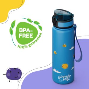 Klarstein schmatzfatz detská športová fľaša na vodu 500 ml | Tritan | Plastové hrdlo | Popruh na prenášanie | Bez BPA | Darčekové balenie