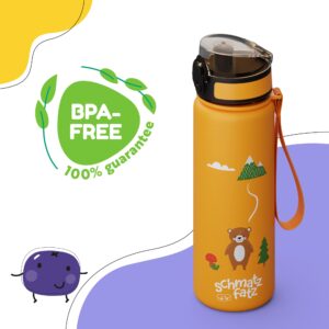 Klarstein schmatzfatz detská športová fľaša na vodu 500 ml | Tritan | Plastové hrdlo | Popruh na prenášanie | Bez BPA | Darčekové balenie