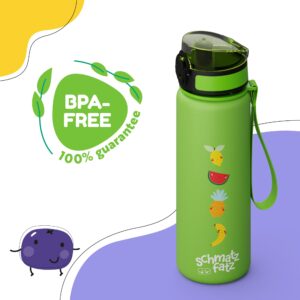 Klarstein schmatzfatz detská športová fľaša na vodu 500 ml | Tritan | Plastové hrdlo | Popruh na prenášanie | Bez BPA | Darčekové balenie