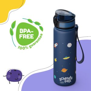 Klarstein schmatzfatz detská športová fľaša na vodu 500 ml | Tritan | Plastové hrdlo | Popruh na prenášanie | Bez BPA