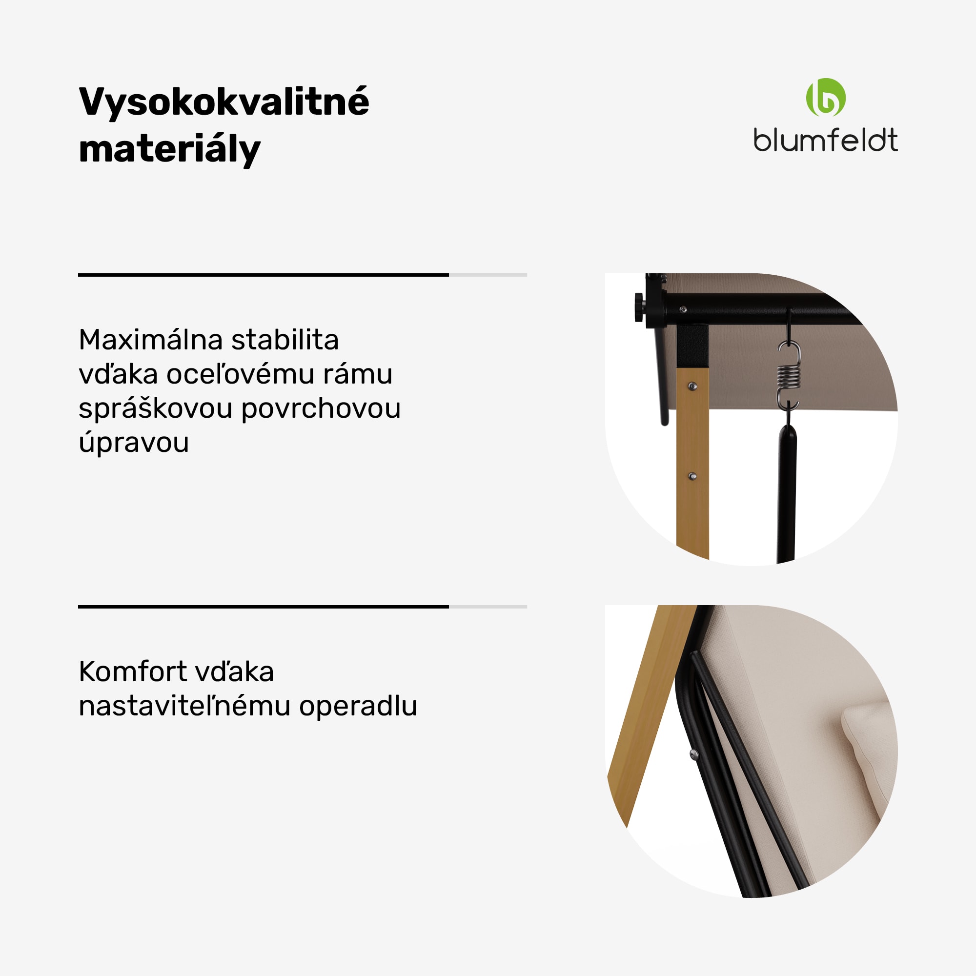 Blumfeldt ZenGrove, hollywoodska hojdačka, 2-miestna, individuálne nastaviteľná, oceľ s práškovou povrchovou úpravou, odolná voči poveternostným vplyvom – Obrázok 4