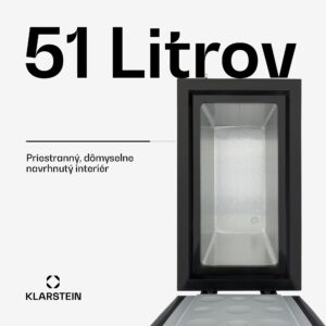 Klarstein Iceblokk 51, mraziaci box, voľne stojaci, 51 l, uzamykateľný, energet. trieda F, čierna